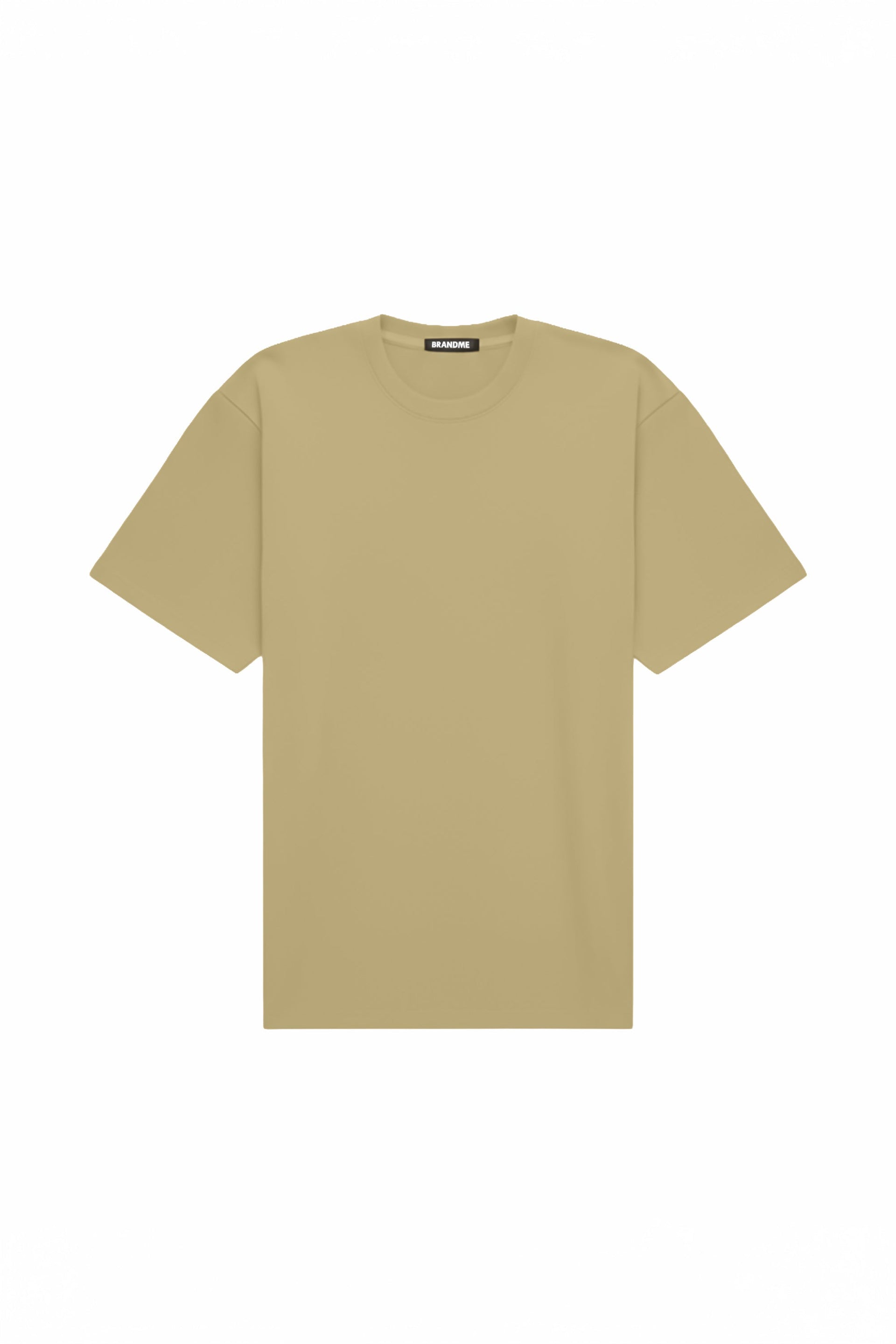 T-shirt oversize beige made in Poland with certified fabric suitable for screen printing and embroidery