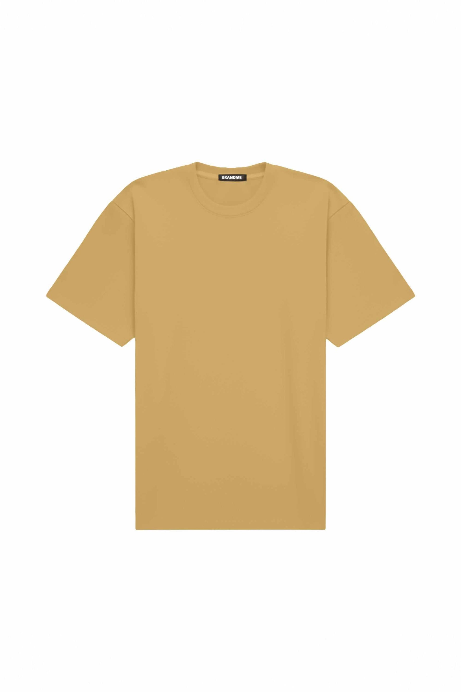 T-shirt oversize macadamia kolor z certyfikowanej dzianiny idealny pod nadruk Made in Poland