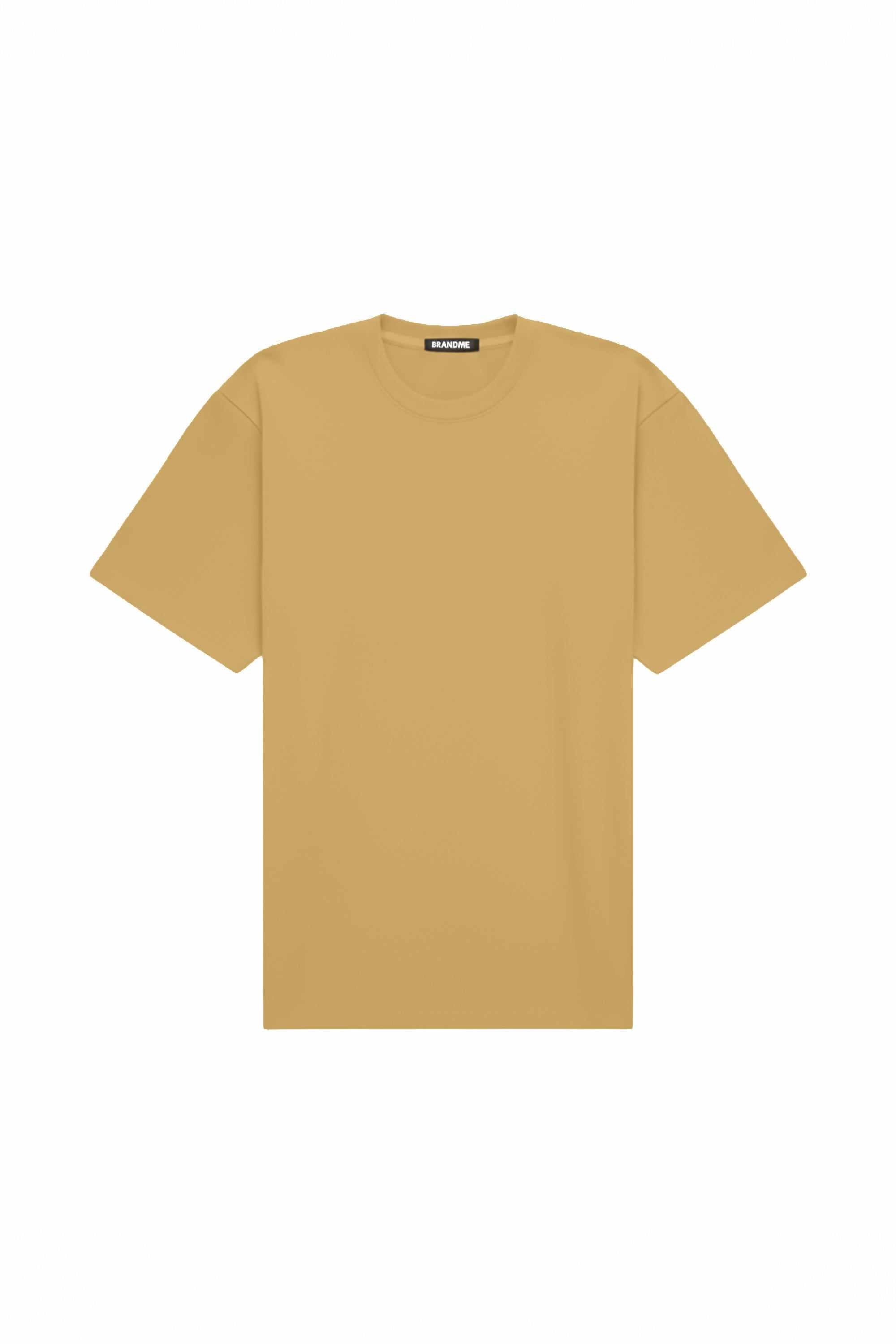 T-shirt oversize macadamia kolor z certyfikowanej dzianiny idealny pod nadruk Made in Poland