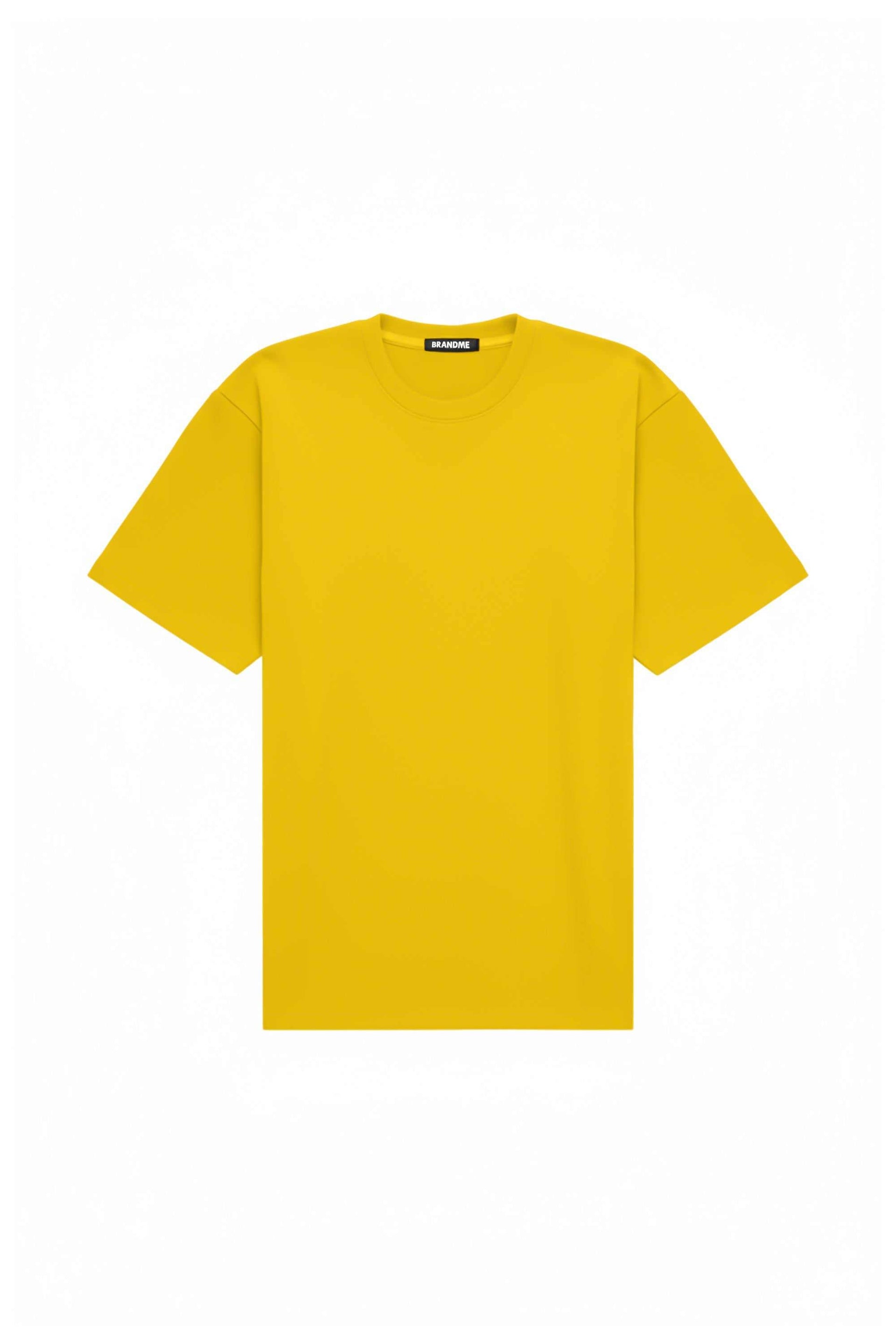 Yellow oversize T-shirt made in Poland with quality certified fabric ideal for printing