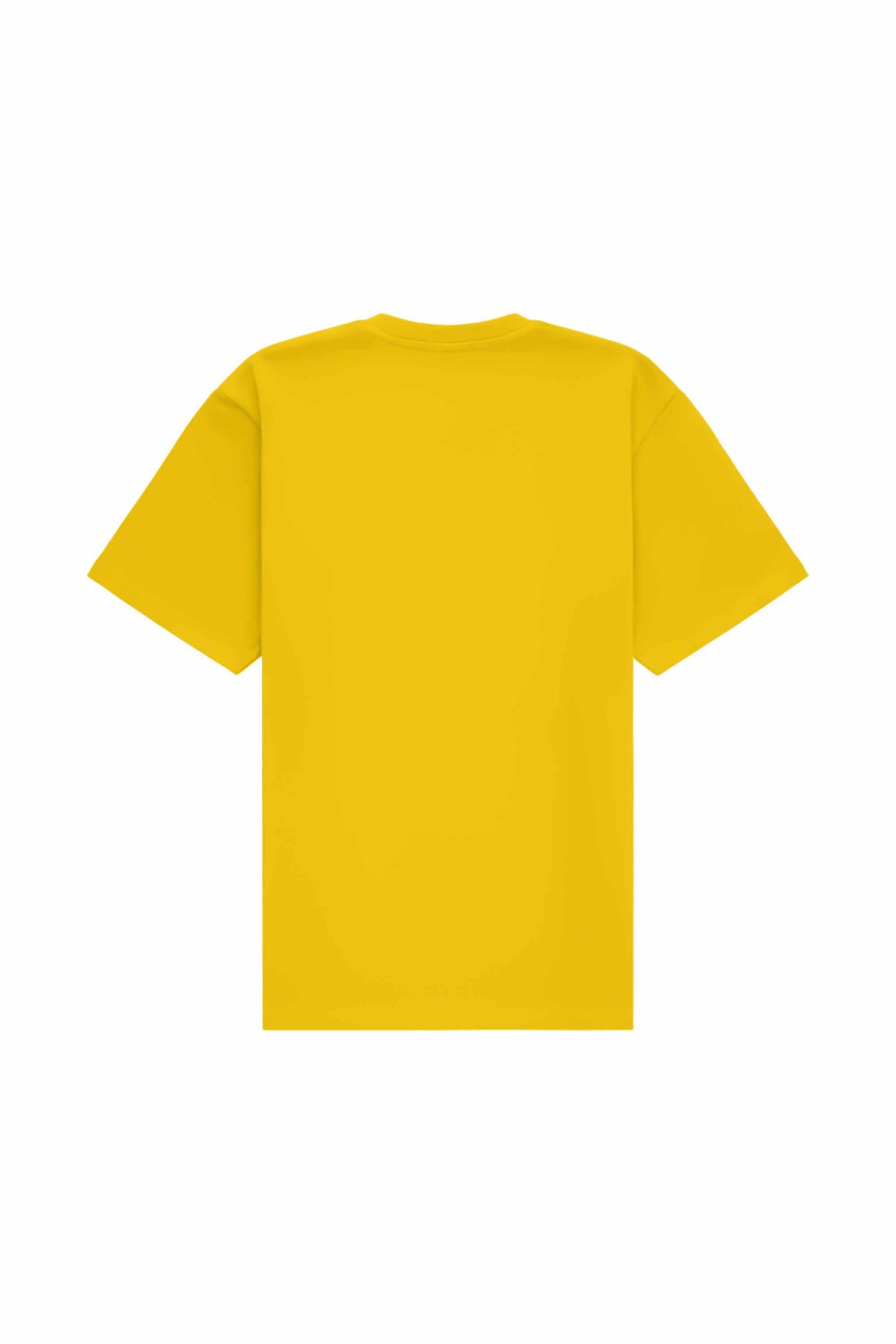 Oversize yellow T-shirt made in Poland with certified fabric, ideal for printing and embroidery