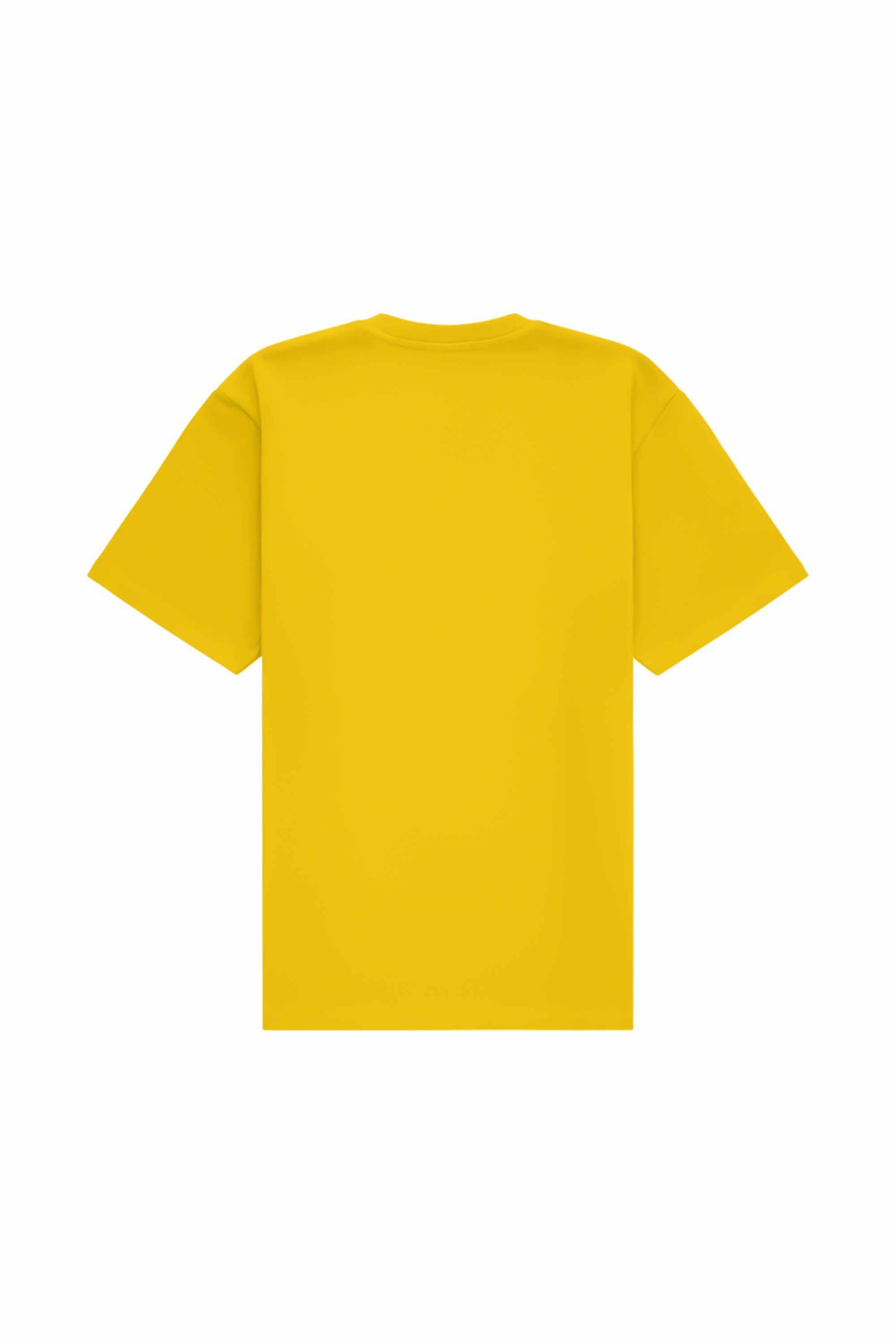 Oversize yellow T-shirt made in Poland with certified fabric, ideal for printing and embroidery