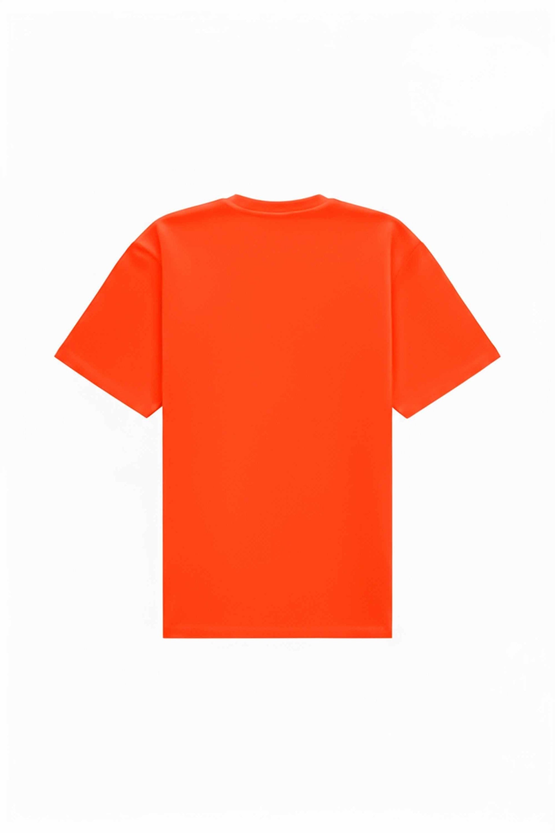 Oversize orange T-shirt made in Poland with certified fabric ideal for printing