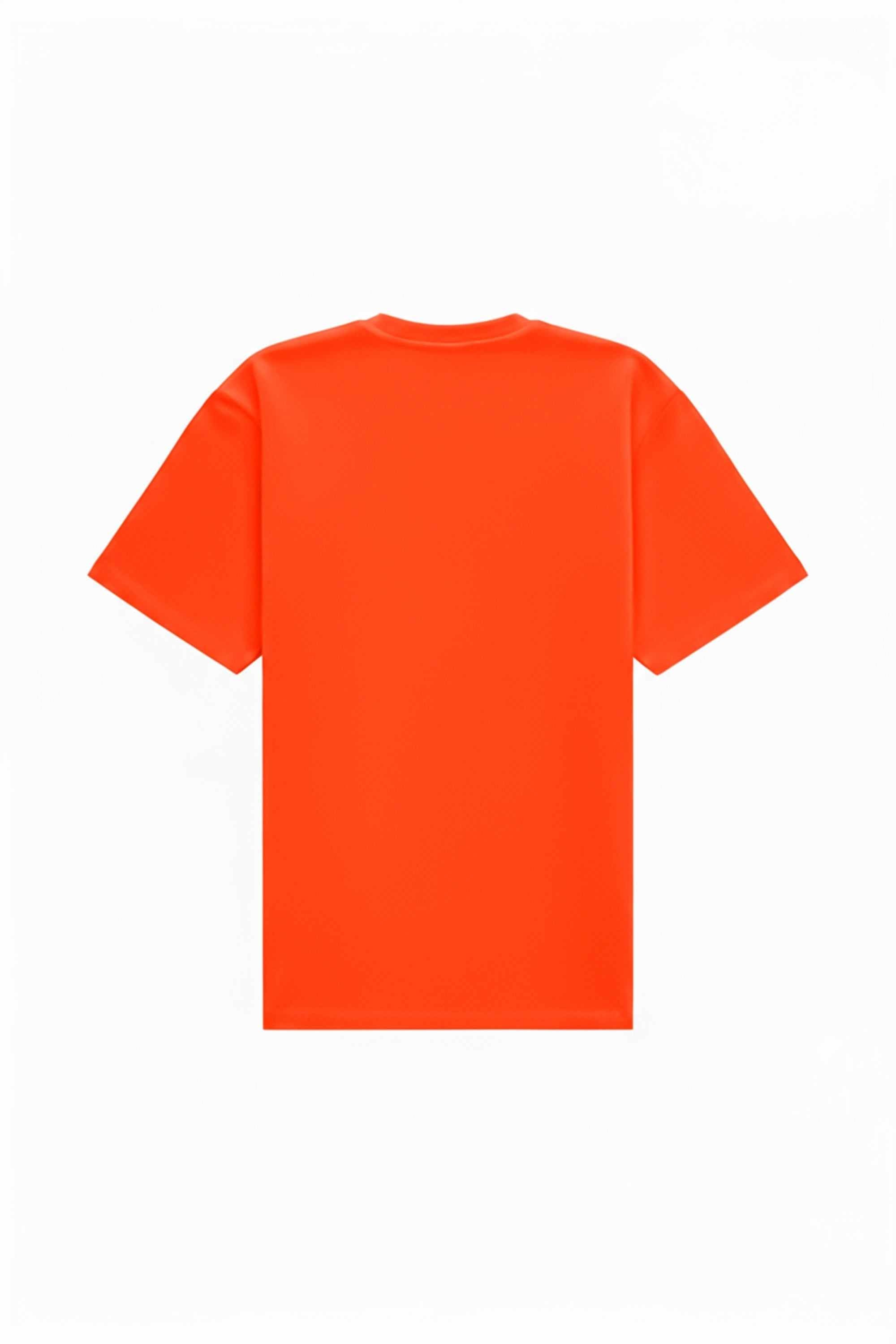 Oversize orange T-shirt made in Poland with certified fabric ideal for printing