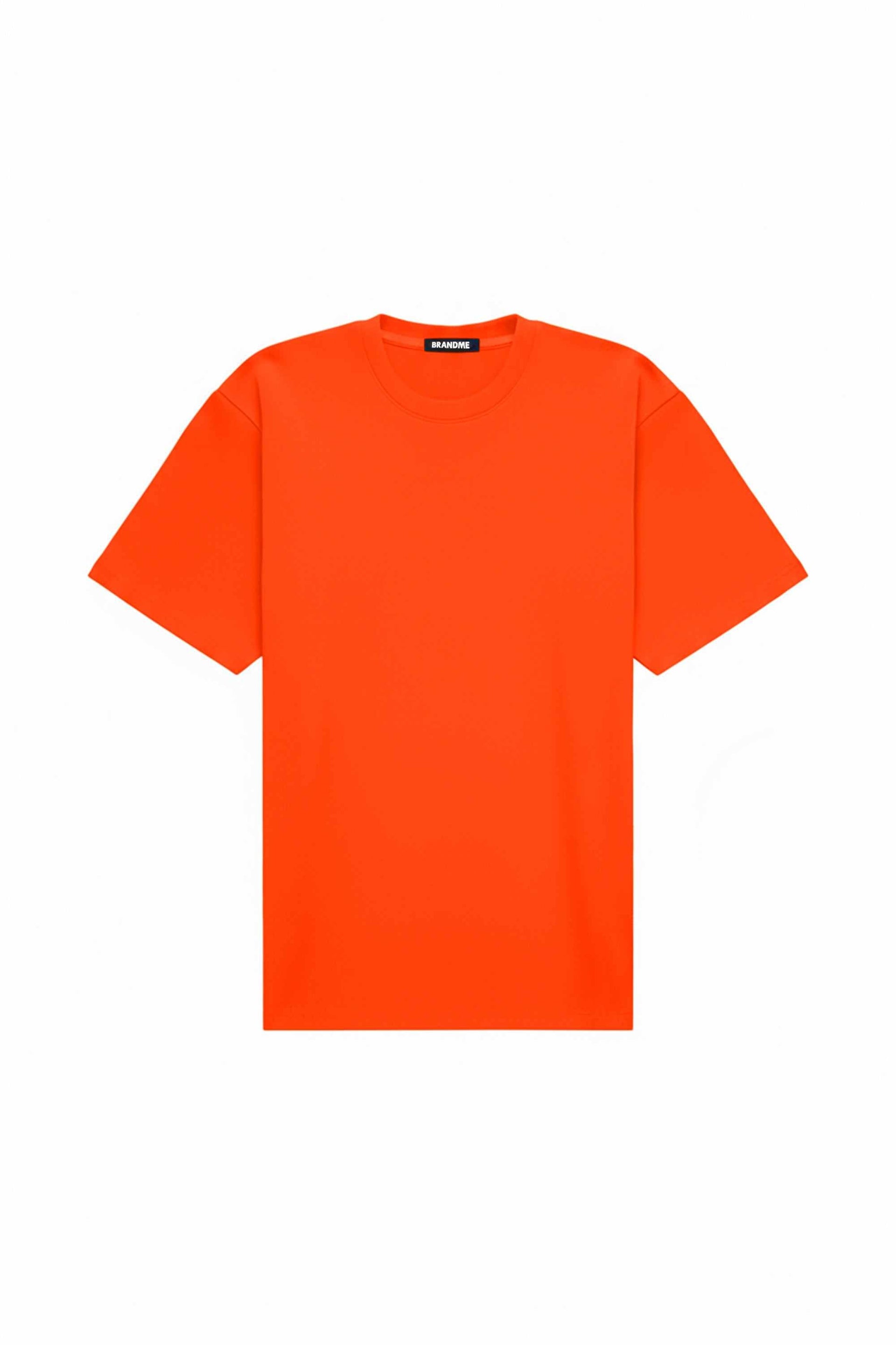 T-shirt oversize in bright orange made in Poland with quality certified fabric suitable for printing and embroidery