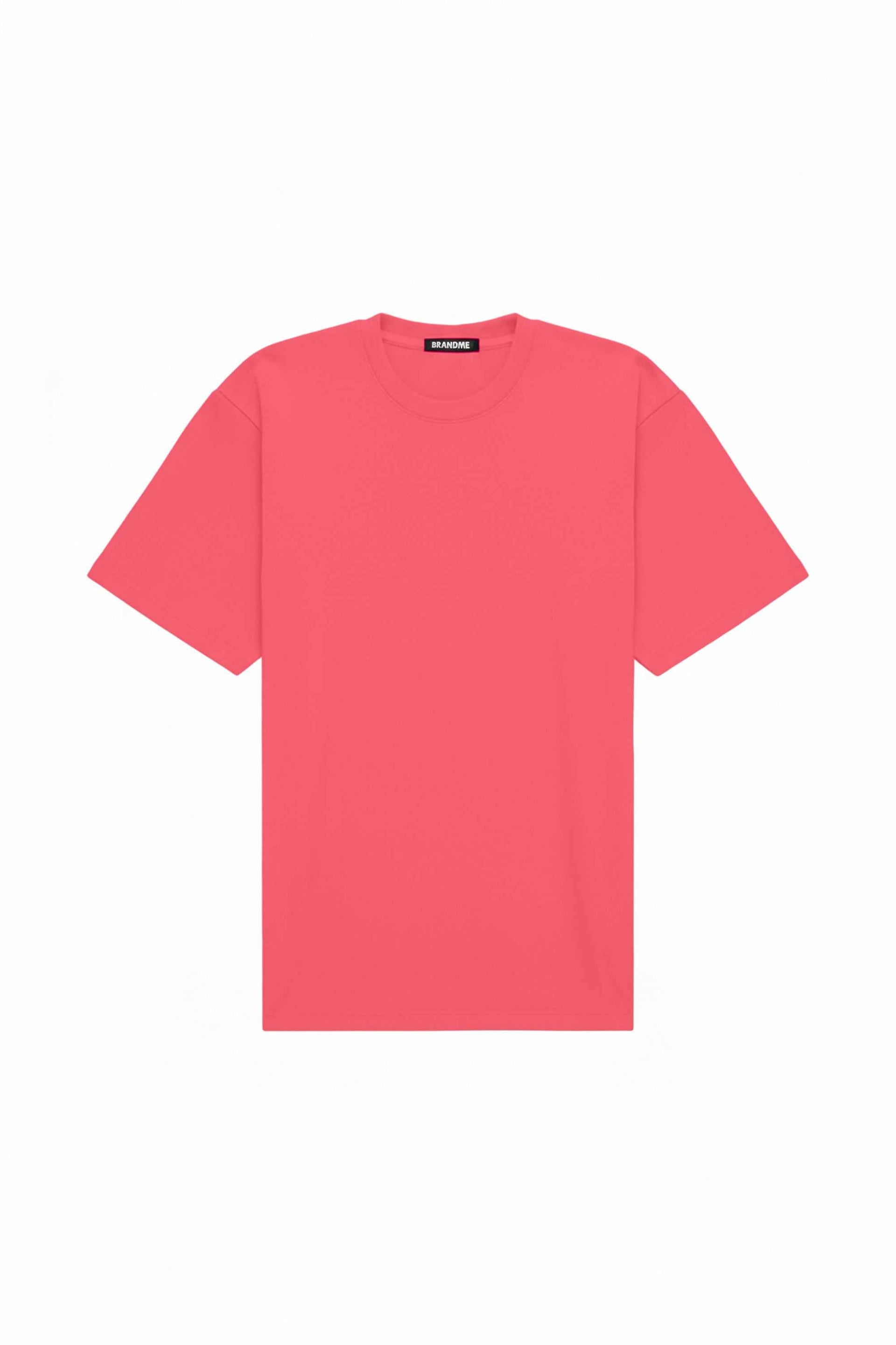 T-shirt oversize coral color made in Poland with certified fabric, ideal for printing and embroidery