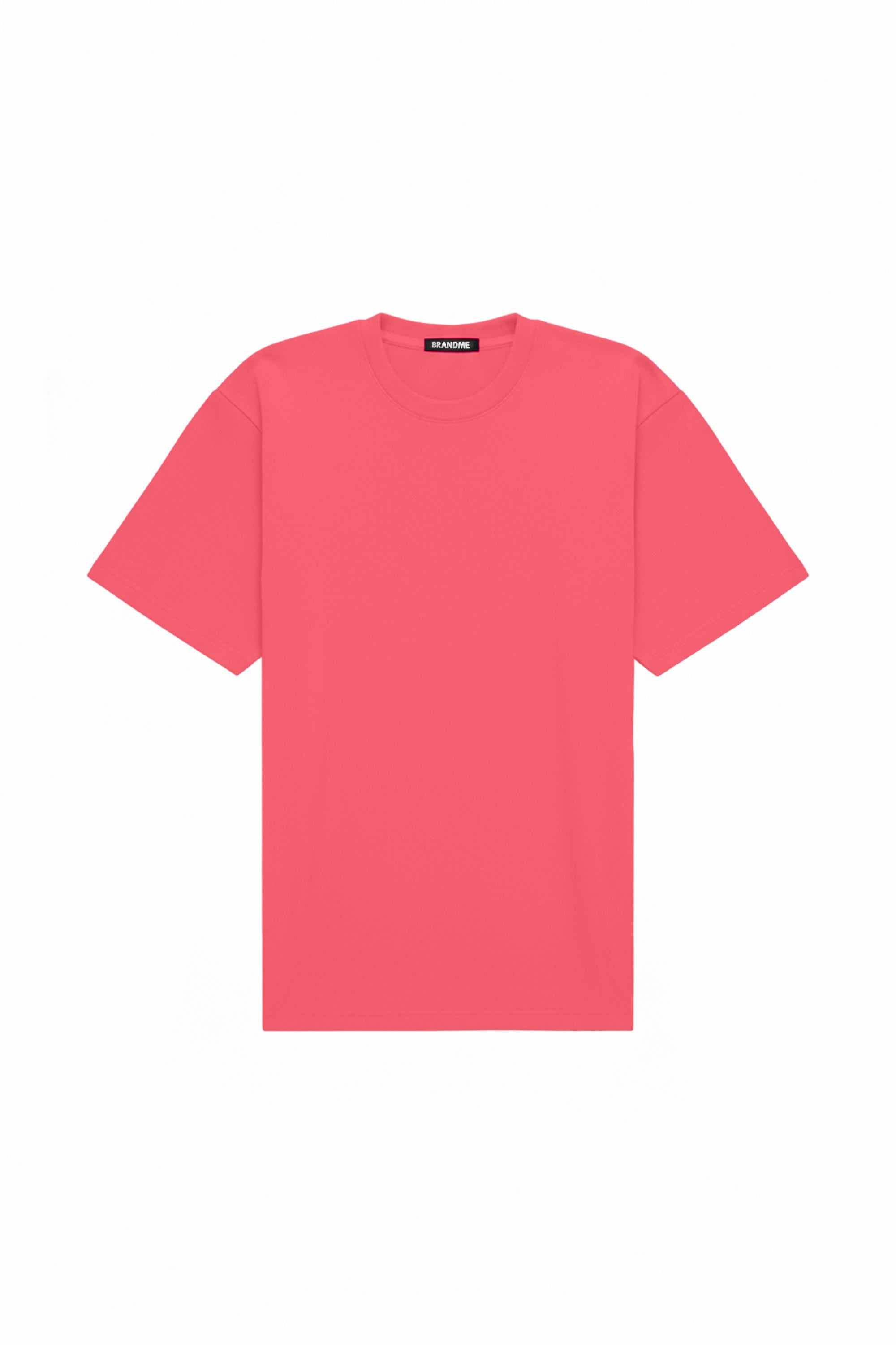 T-shirt oversize coral color made in Poland with certified fabric, ideal for printing and embroidery