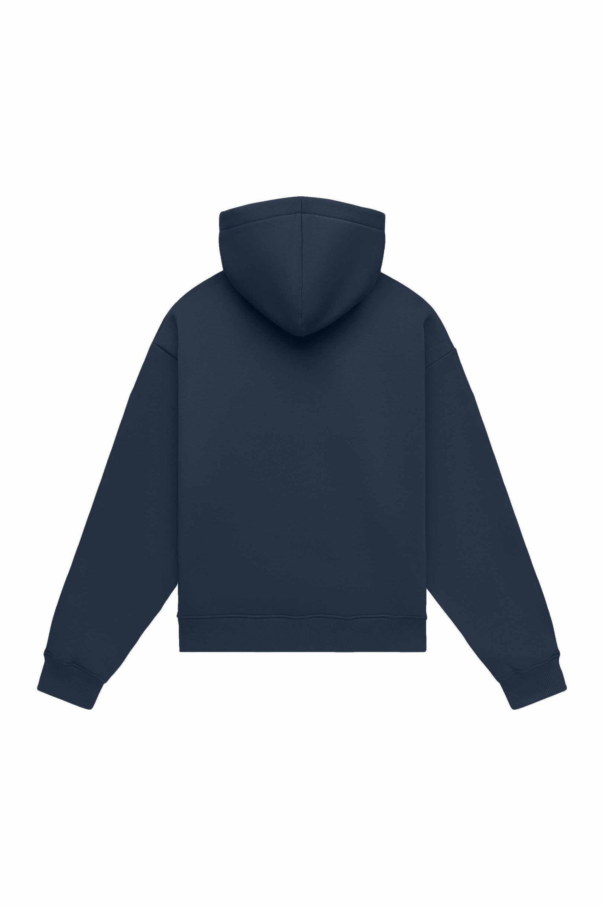 Oversize hoodie with hood in light brushed parliament color, certified fabric, ideal for printing, made in Poland