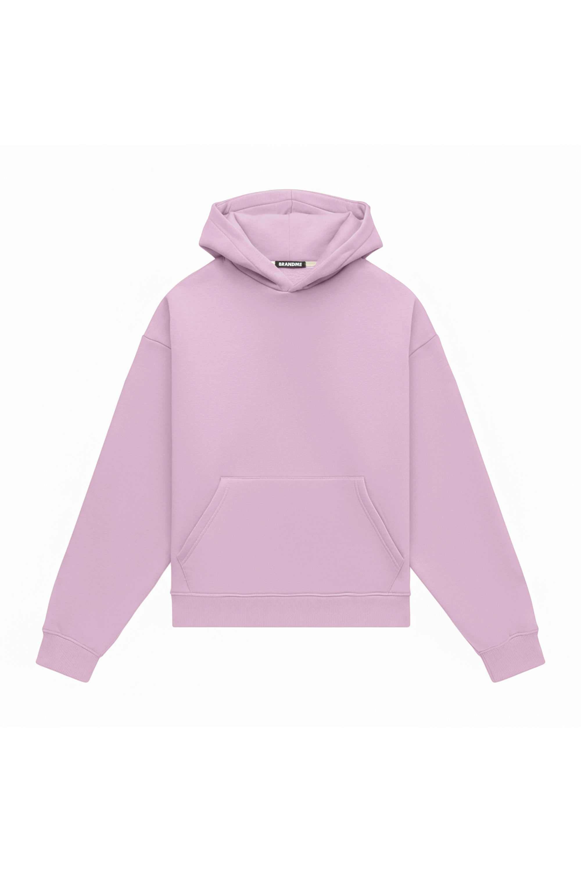 Oversize light brushed pink hoodie with hood, high-quality certified fabric, ideal for printing, made in Poland