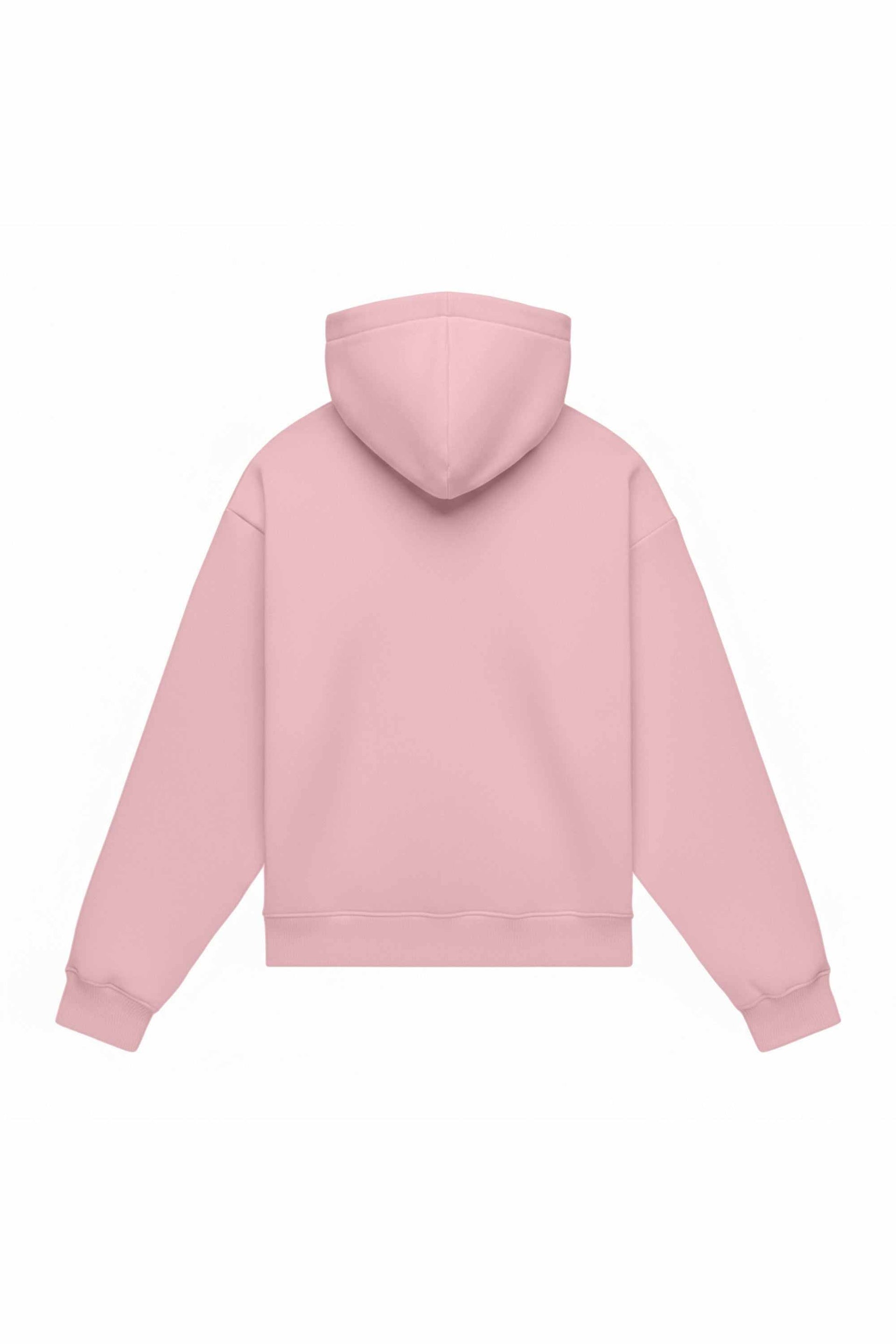 Oversize hoodie in light brushed powder pink with quality certified fabric from Poland