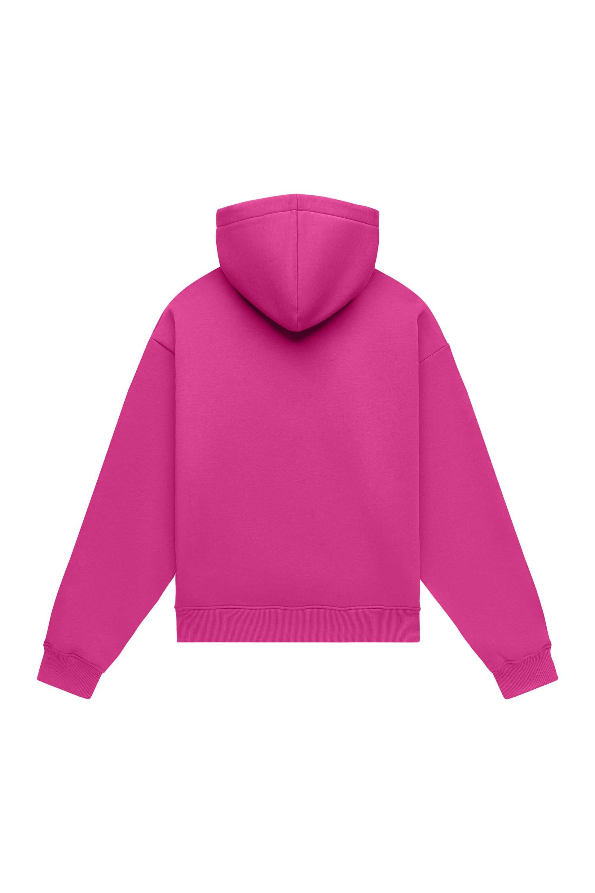 Hoodie oversize light brushed raspberry with certified fabric ideal for printing, made in Poland