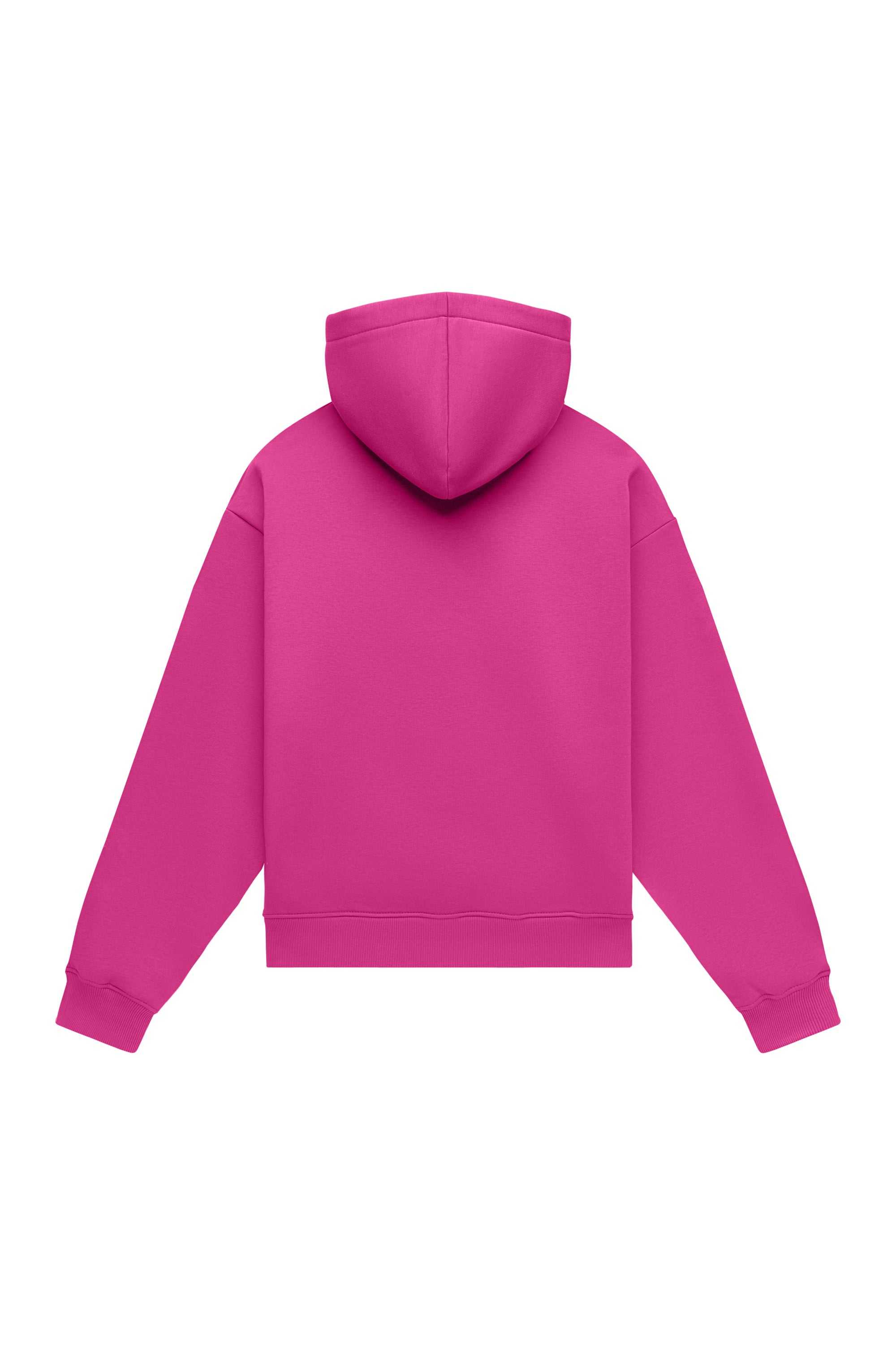 Hoodie oversize light brushed raspberry with certified fabric ideal for printing, made in Poland