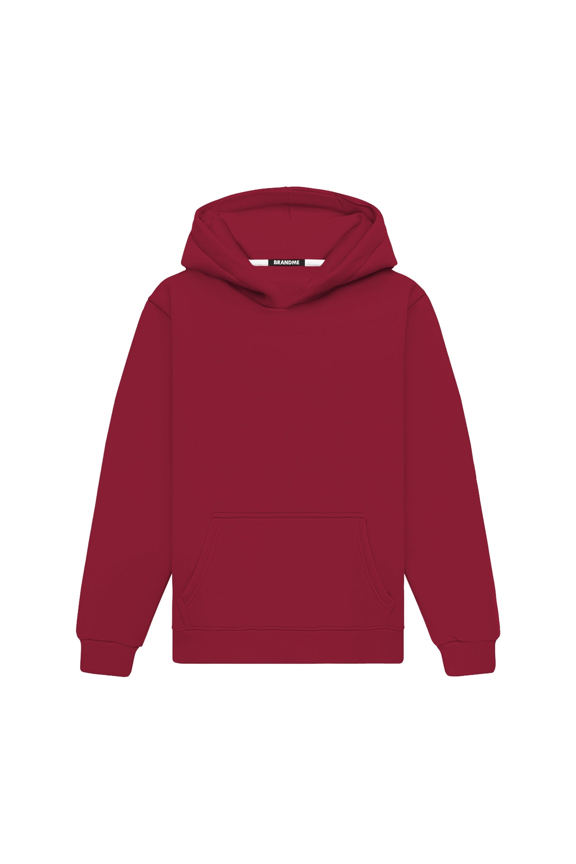 Bluza z kapturem Hoodie Regular LIGHT LOOP BORDEAUX w kolorze bordo, wykonana w Polsce, idealna pod nadruk.