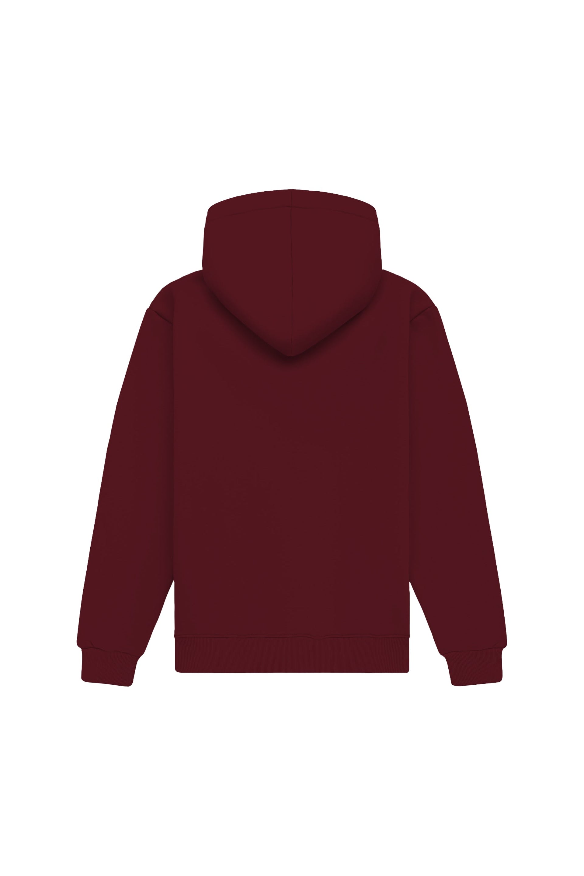 Bluza z kapturem regular merlot z certyfikowanej dzianiny, wyprodukowana w Polsce, idealna pod nadruk