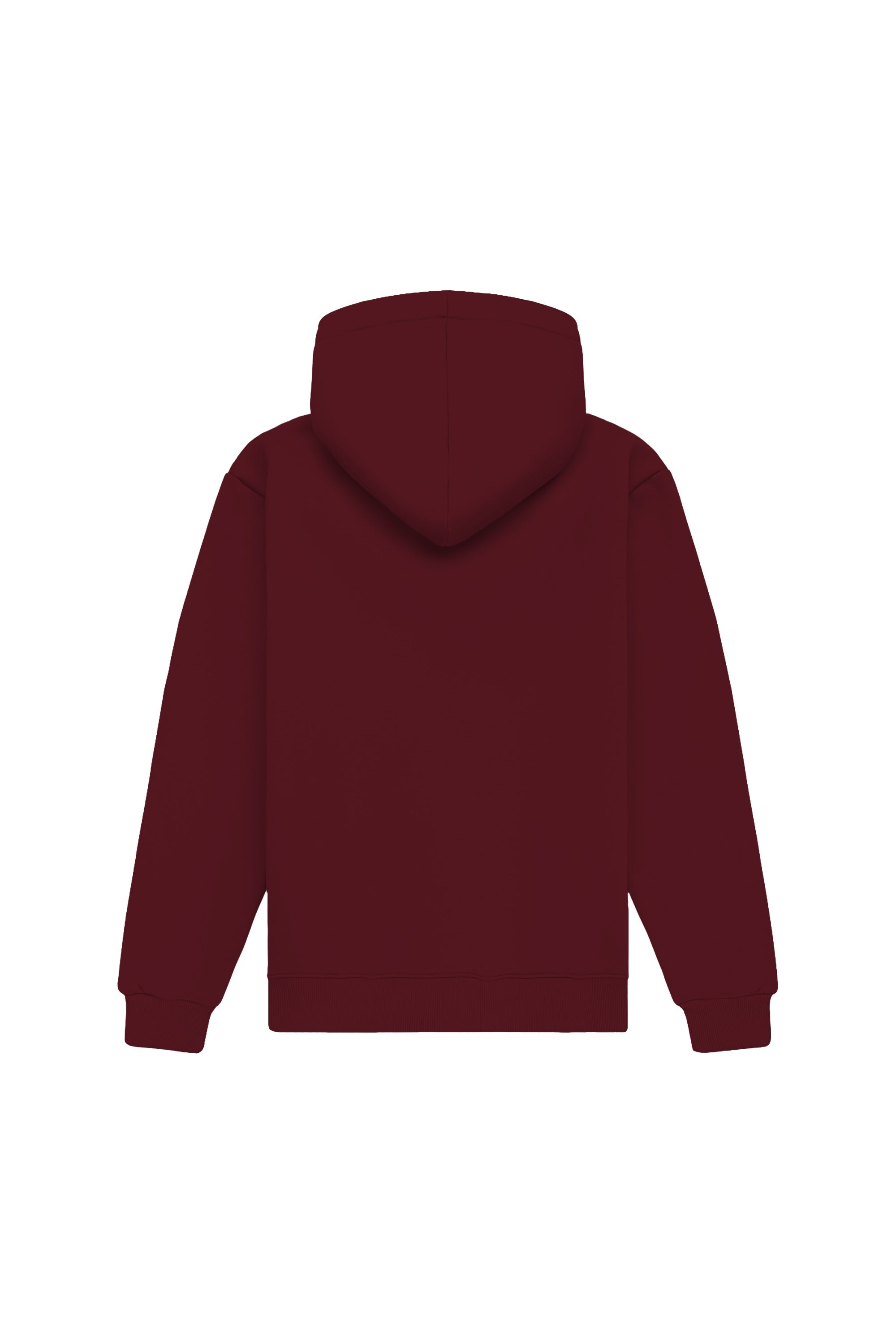 Bluza z kapturem regular merlot z certyfikowanej dzianiny, wyprodukowana w Polsce, idealna pod nadruk