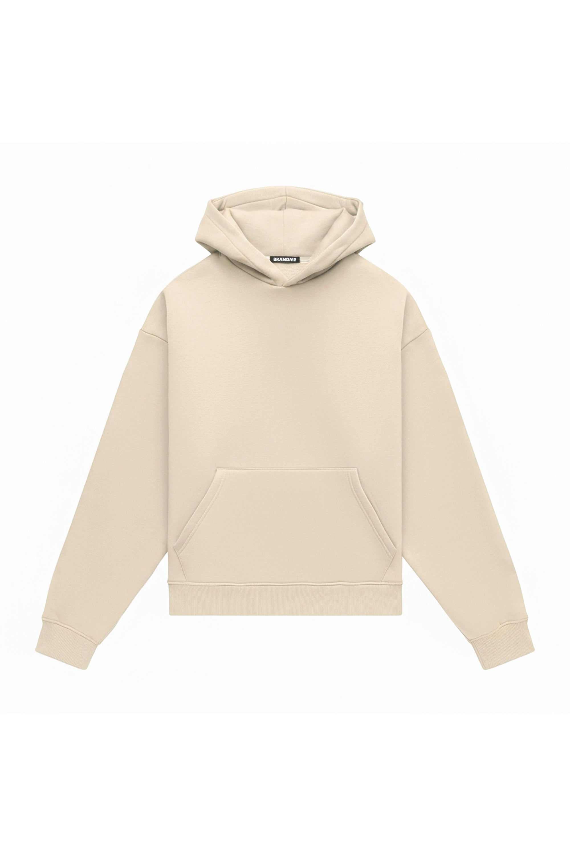 Hoodie oversize light brushed stone with certified fabric ideal for screen printing and embroidery