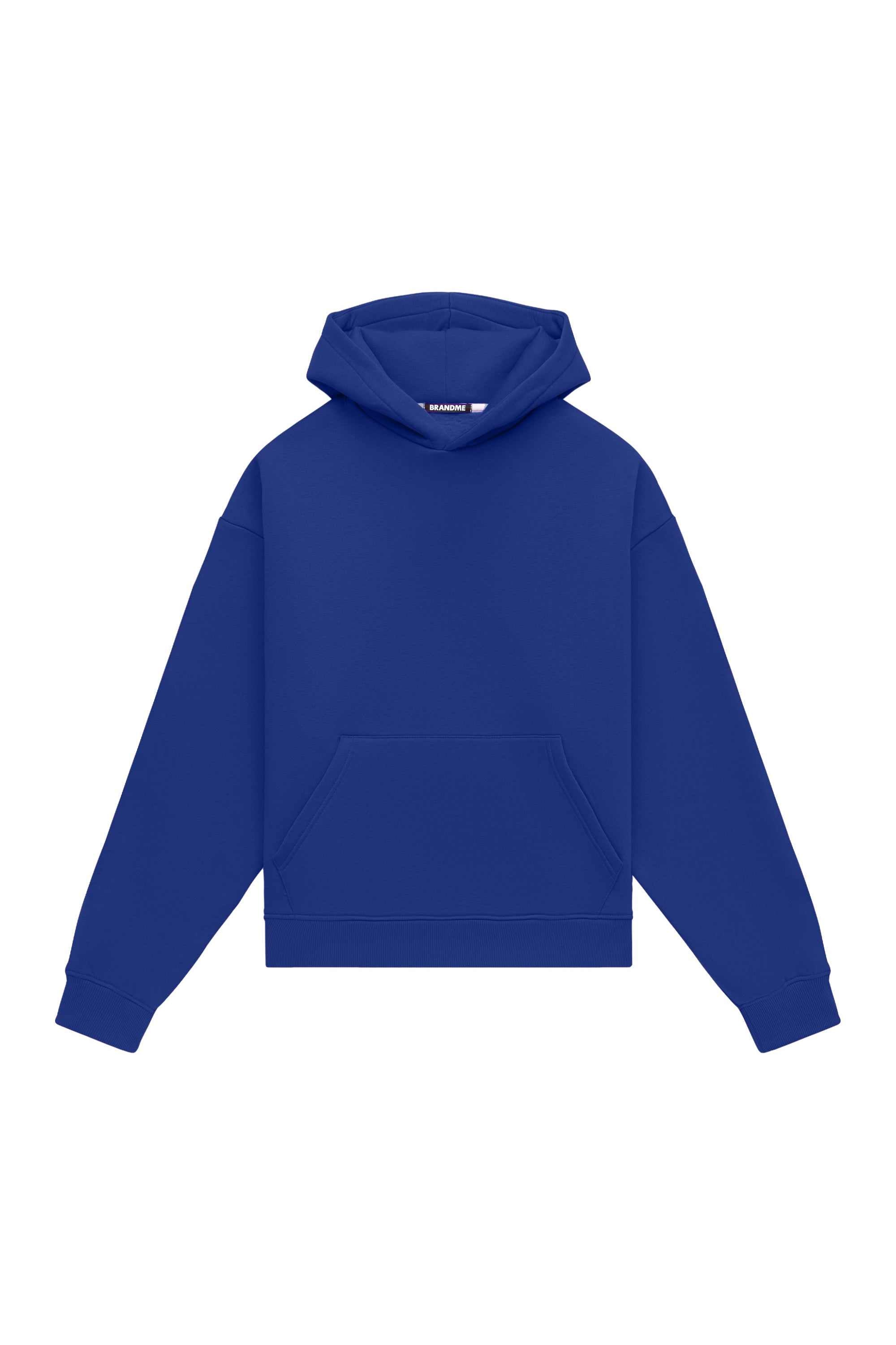 Oversize ultramarine hoodie with hood, made in Poland, certified fabric for printing