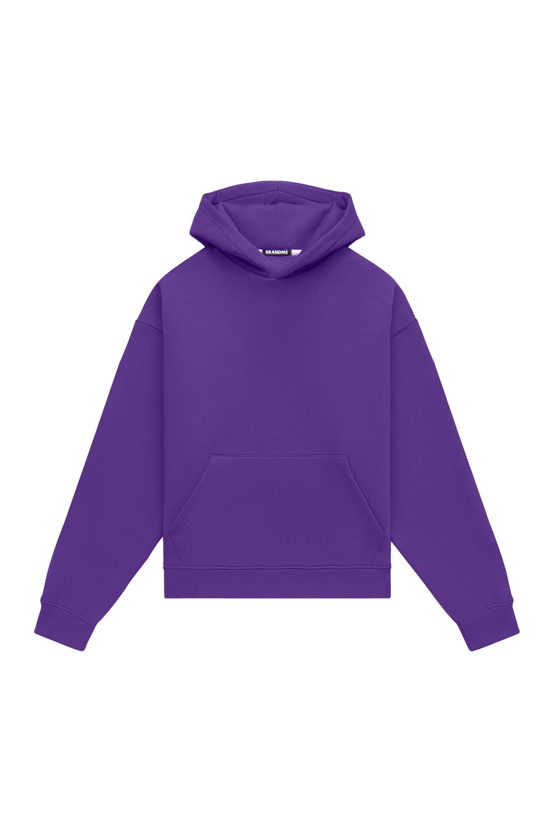 Oversize hoodie in light brushed violet with certified quality fabric, perfect for printing and embroidery