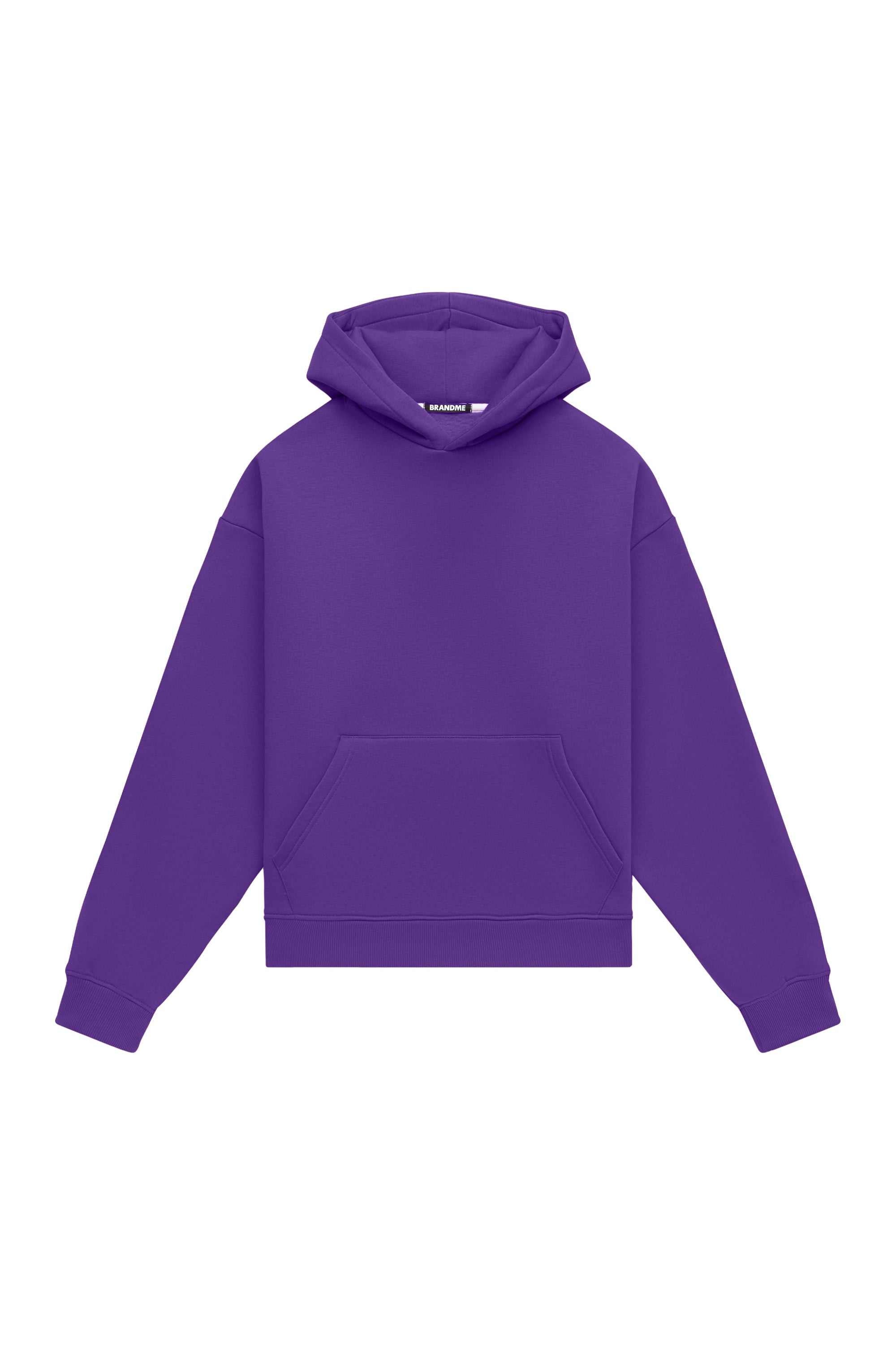 Oversize hoodie in light brushed violet with certified quality fabric, perfect for printing and embroidery