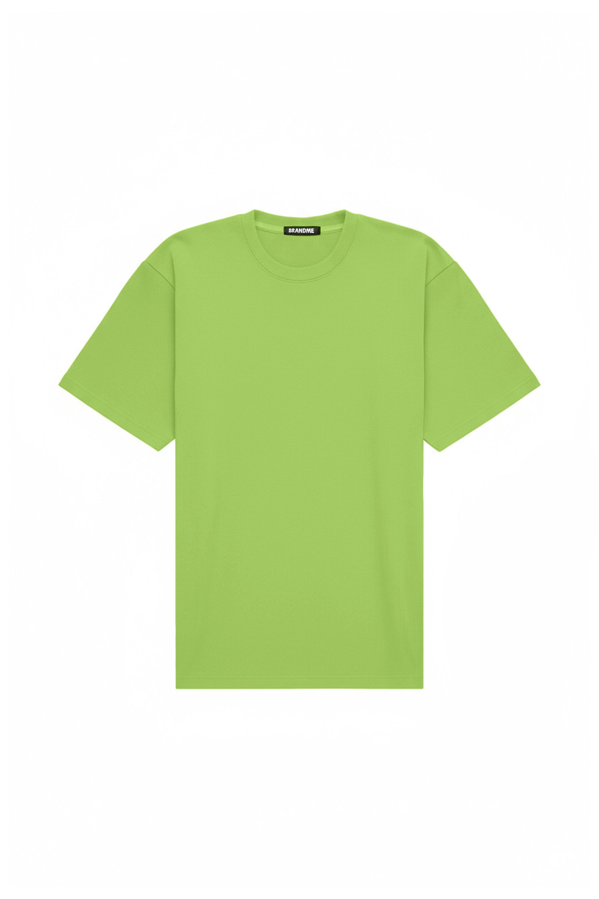 Oversize lime green T-shirt made in Poland with certified fabric, ideal for printing and embroidery