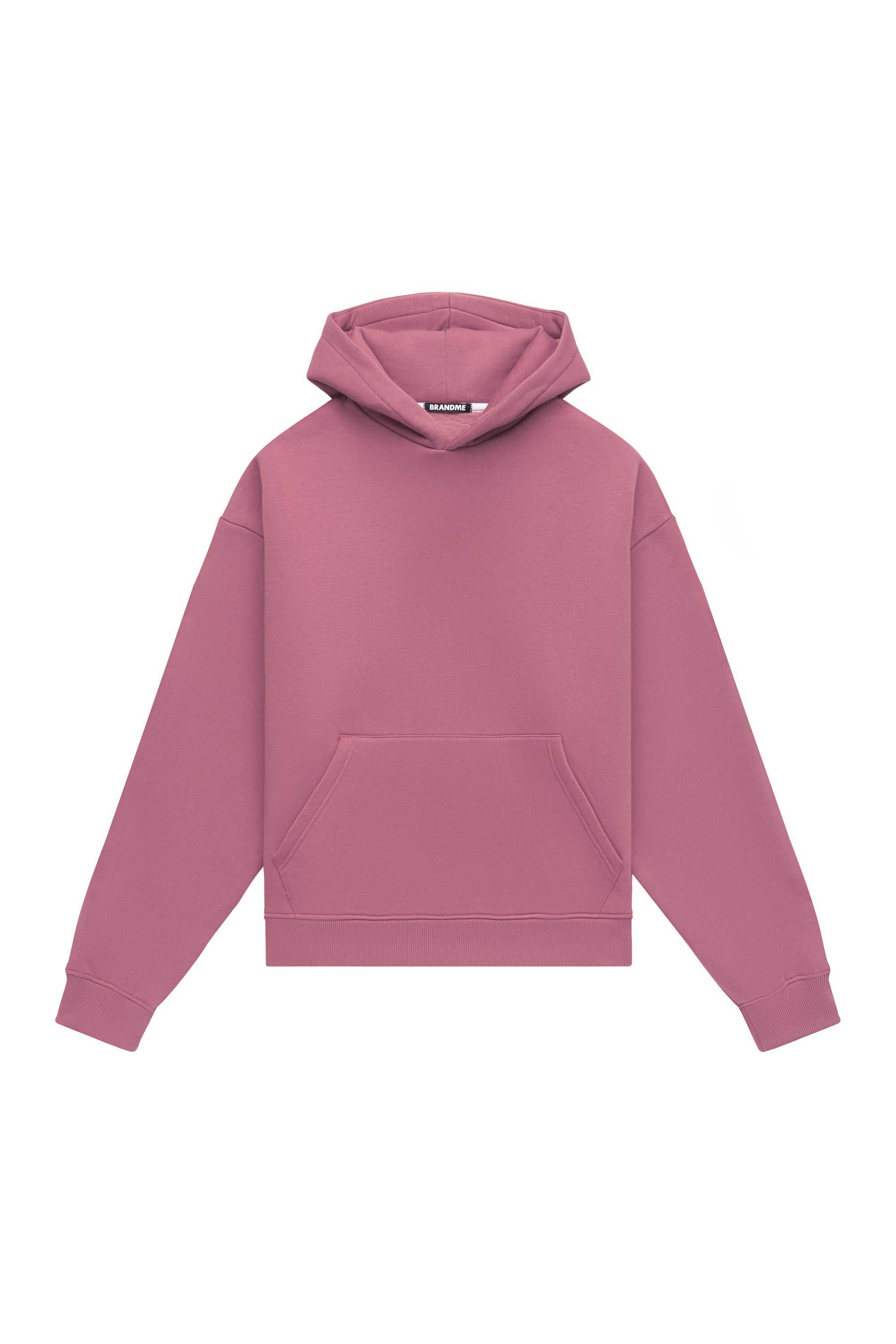 Oversize hoodie LIGHT BRUSHED VIVA MAGENTA in quality certified fabric ideal for printing