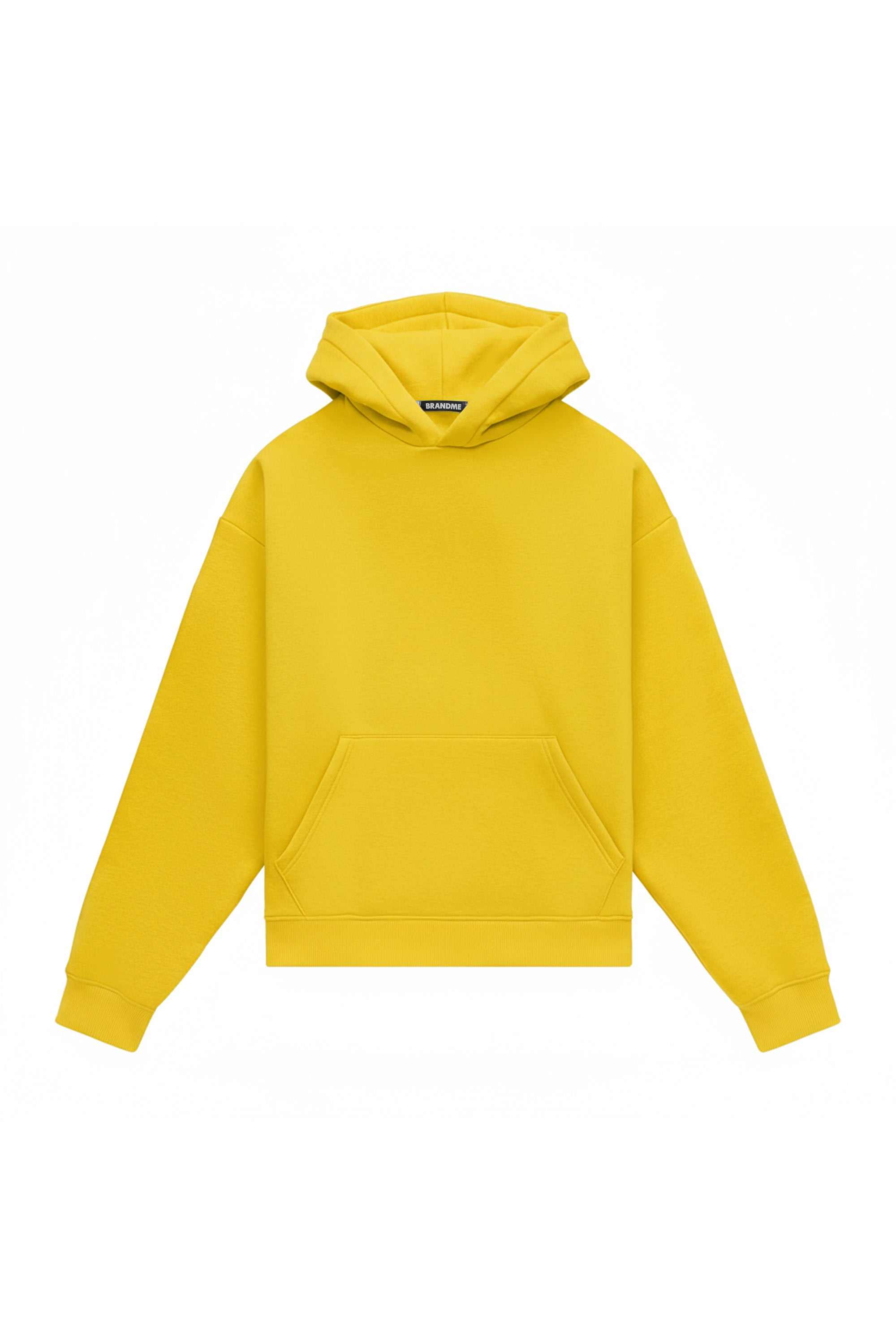 Hoodie oversize light brushed yellow made in Poland with quality-certified fabric ideal for printing