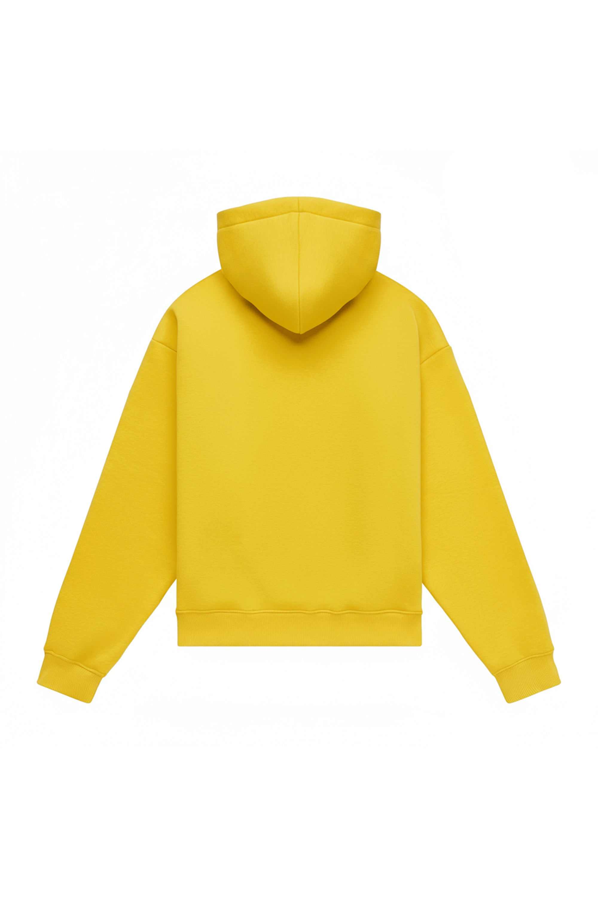 Yellow oversized hoodie LIGHT BRUSHED made in Poland with quality-certified fabric ideal for printing