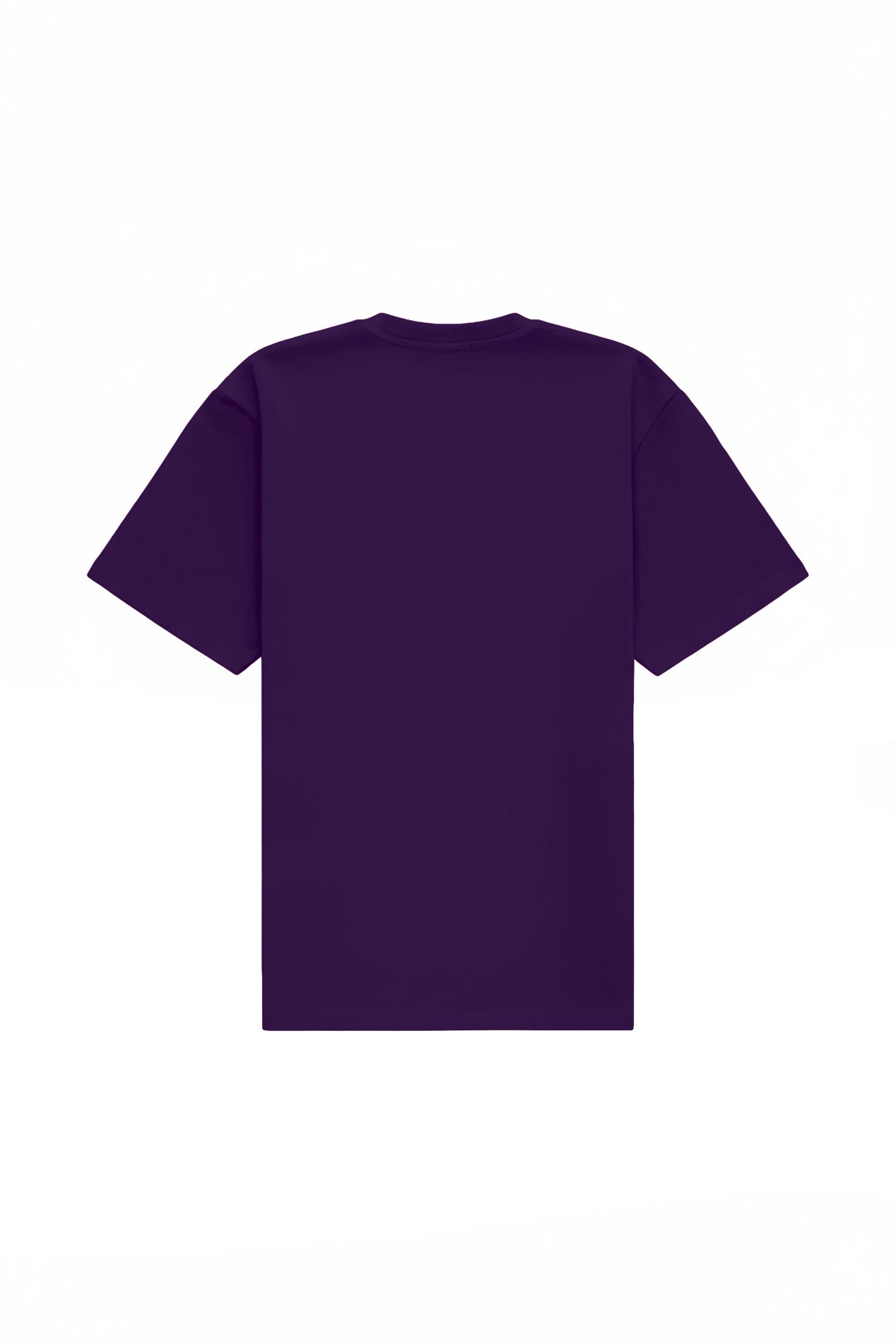 Dark purple oversized T-shirt made in Poland, quality certified fabric ideal for printing methods like screen print, DTG, DTF, and embroidery