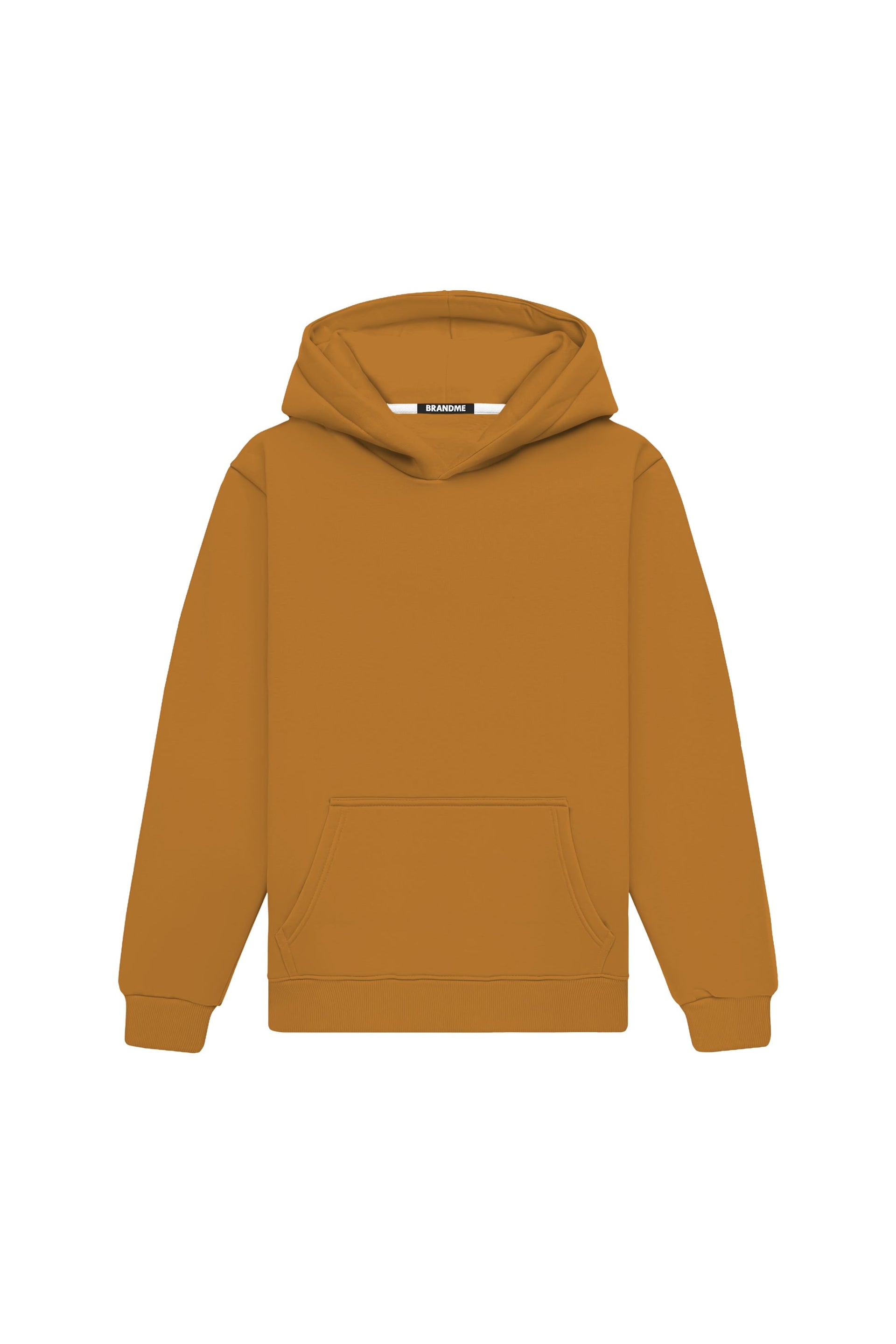 Bluza z kapturem Hoodie Regular LIGHT LOOP w kolorze musztardowym, wyprodukowana w Polsce, certyfikowana dzianina.