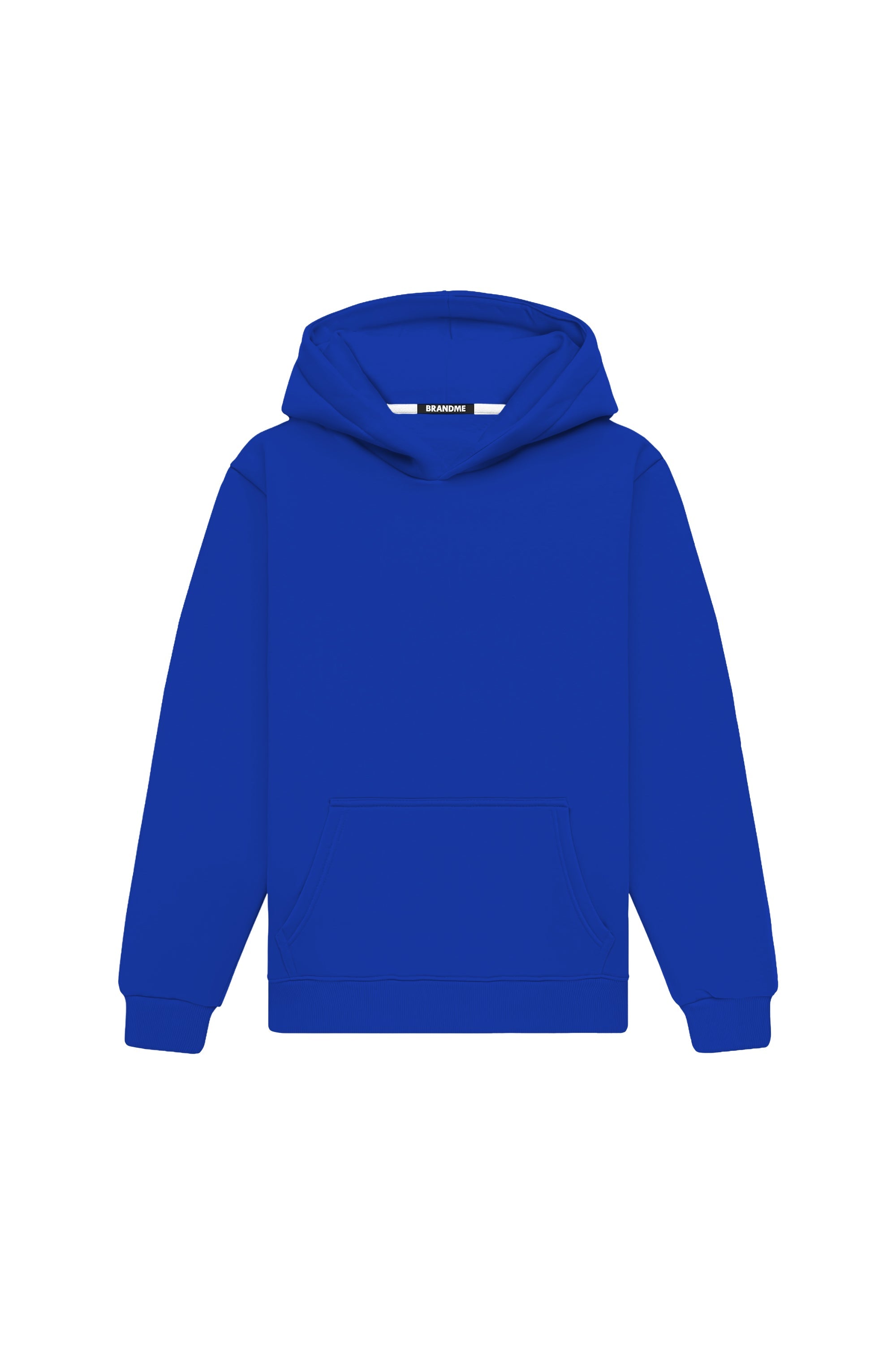 Regular fit ultramarine hoodie with hood made in Poland, certified fabric, ideal for printing and embroidery