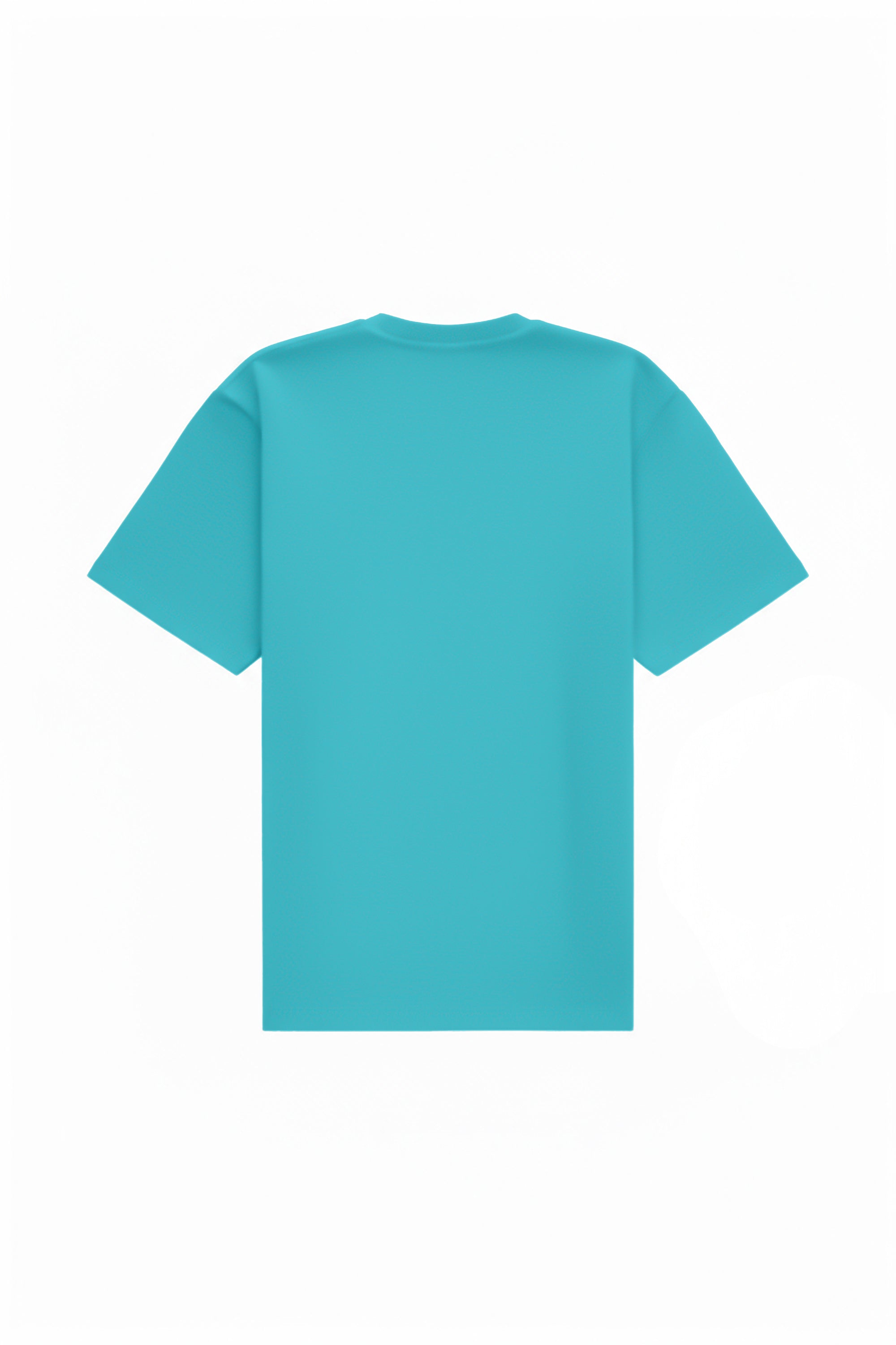 Oversize T-shirt Stretch Cyanogen in cyan color, Polish-made with certified quality fabric ideal for printing