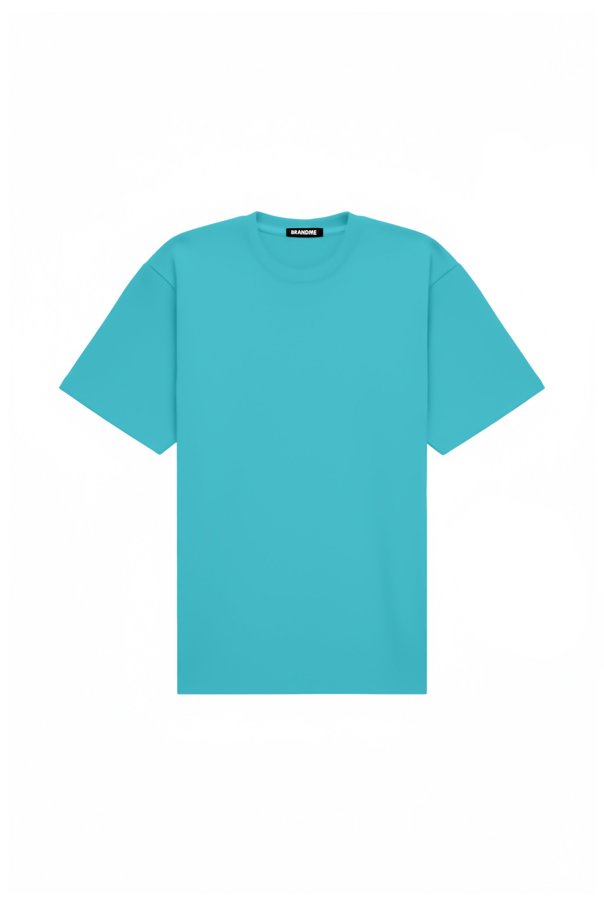 T-shirt oversize STRETCH CYANOGEN in cyan color, made in Poland, high-quality certified fabric ideal for printing and embroidery