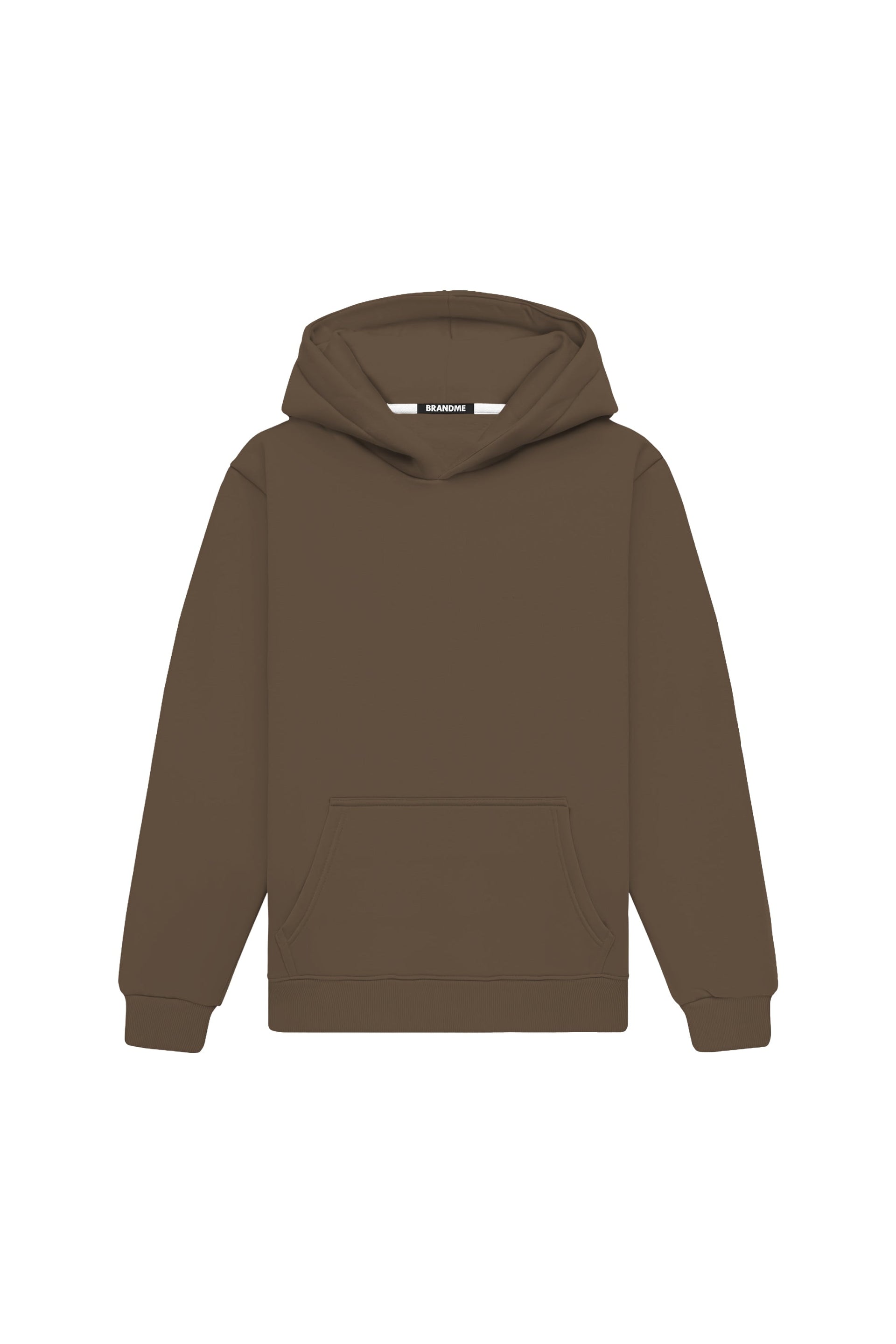 Bluza z kapturem regular light loop brown hoodie made in Poland with certified fabric ideal for printing