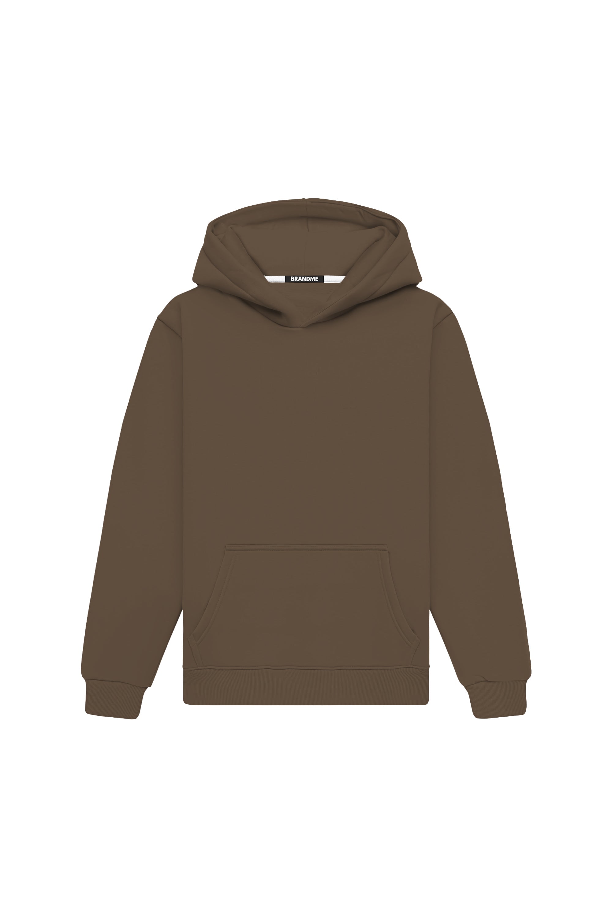 Bluza z kapturem regular light loop brown hoodie made in Poland with certified fabric ideal for printing