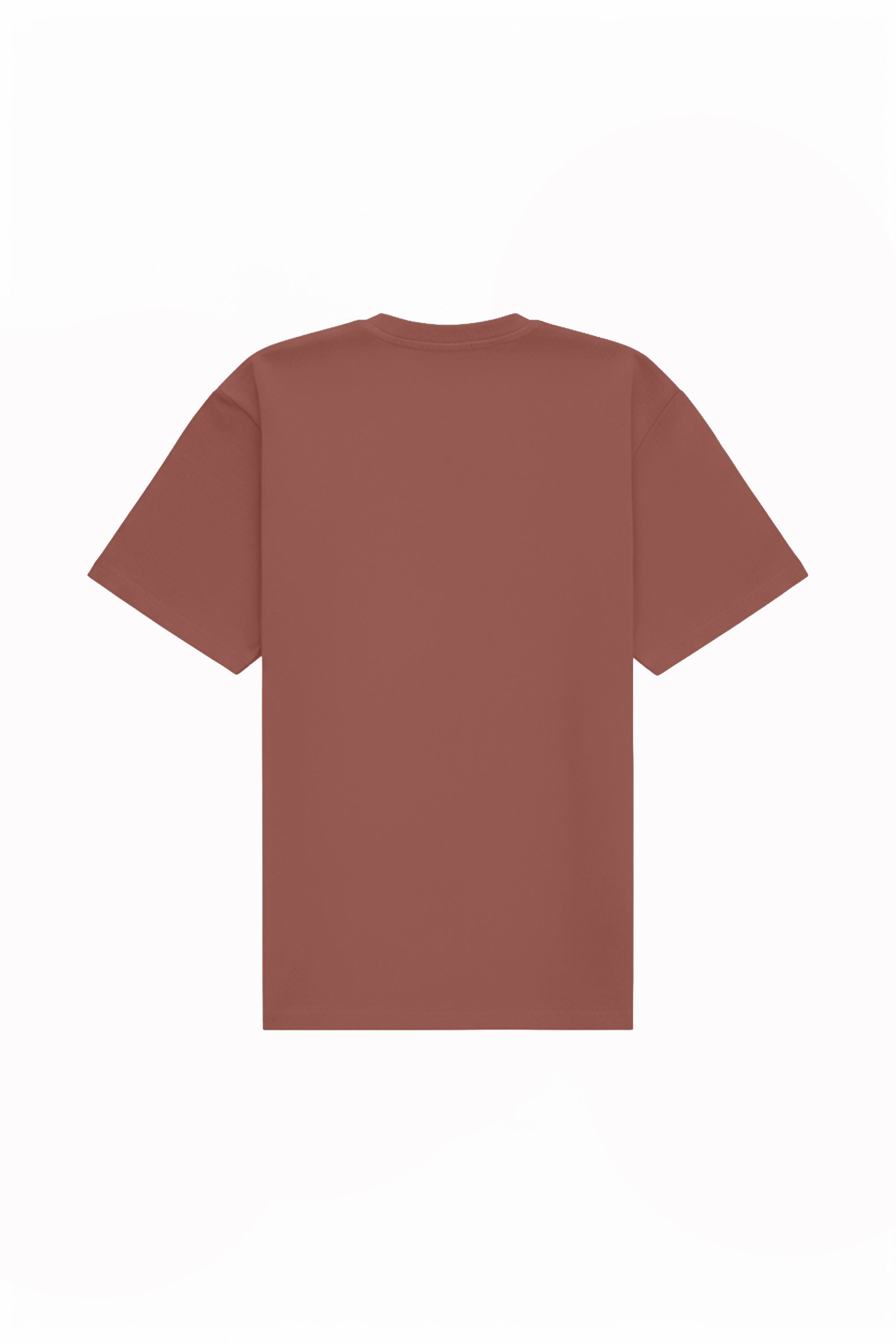 T-shirt oversize STRETCH CINNAMON w kolorze cynamonowym, wykonany z certyfikowanej dzianiny, idealny pod nadruk, wyprodukowany w Polsce.