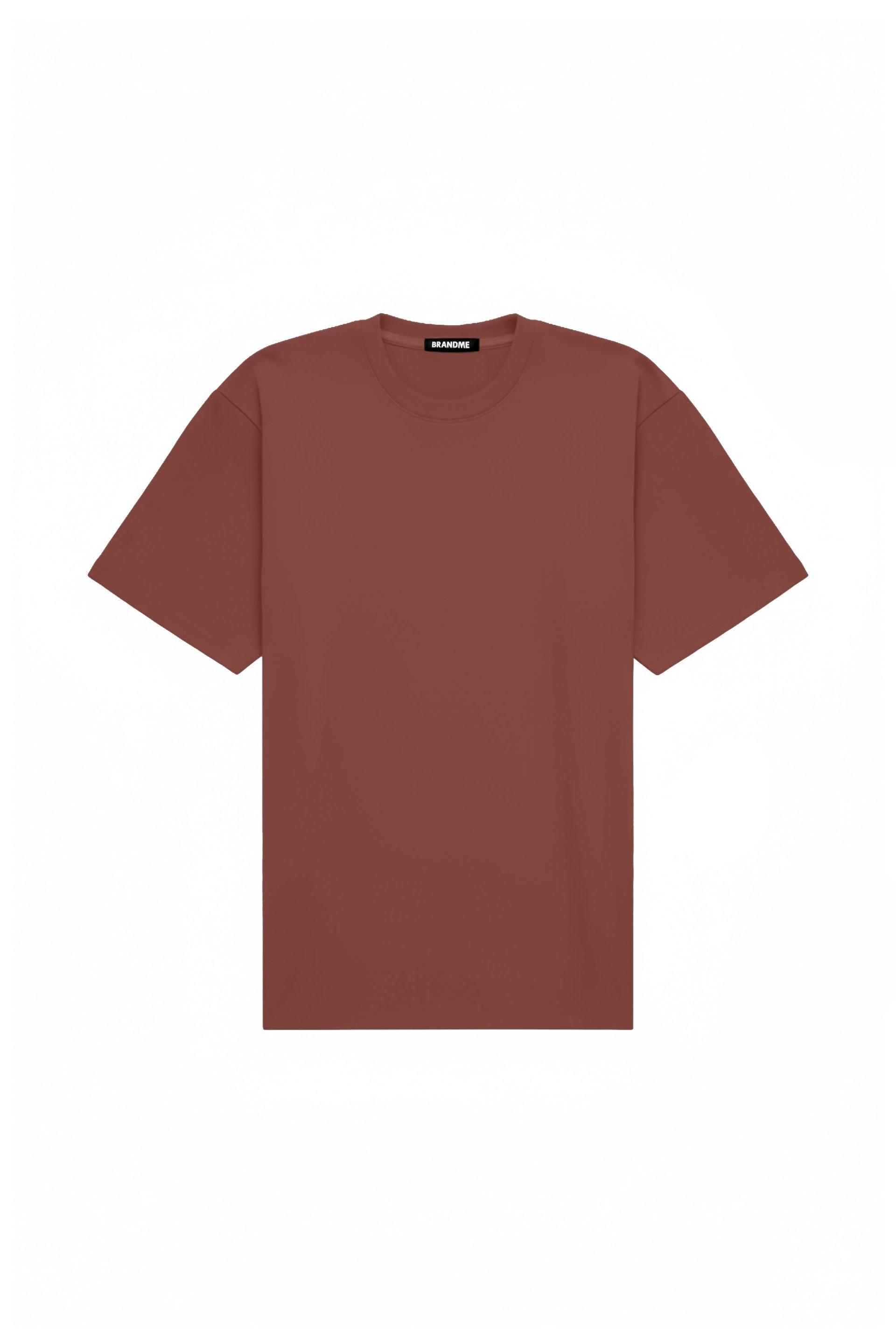 T-shirt oversize w kolorze cynamonowym, polska produkcja, certyfikowana dzianina, idealny pod nadruk