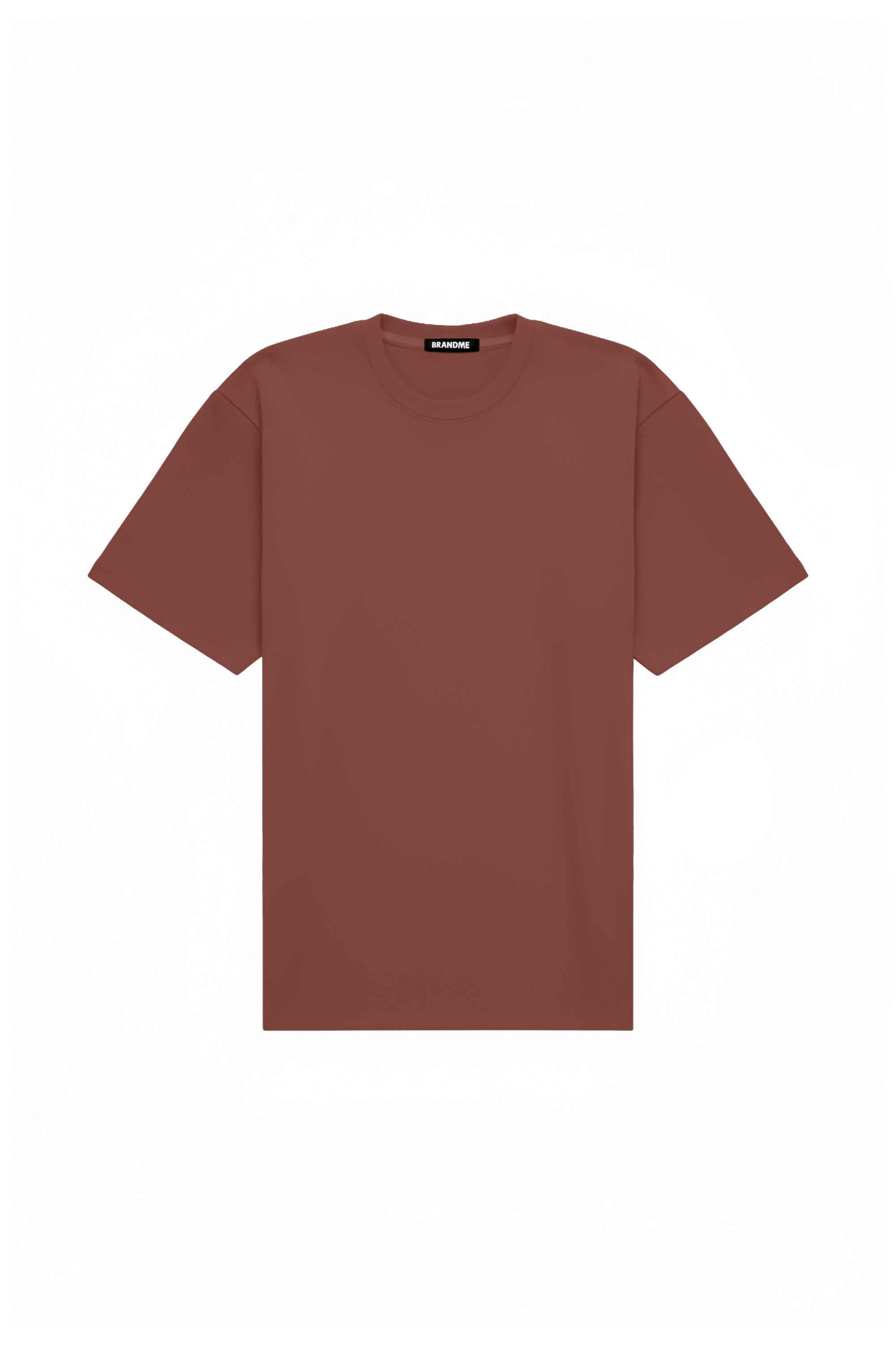 T-shirt oversize w kolorze cynamonowym, polska produkcja, certyfikowana dzianina, idealny pod nadruk