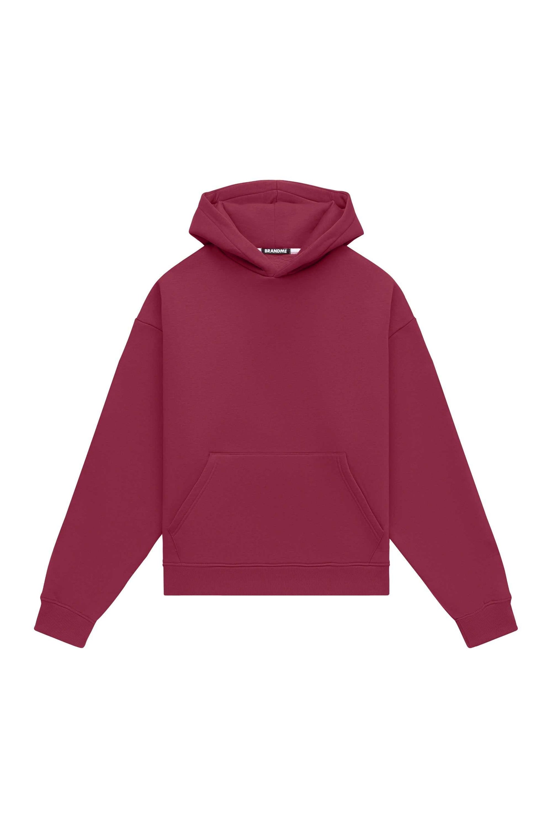 Oversize hoodie Light Brushed Bordeaux in certified fabric made in Poland