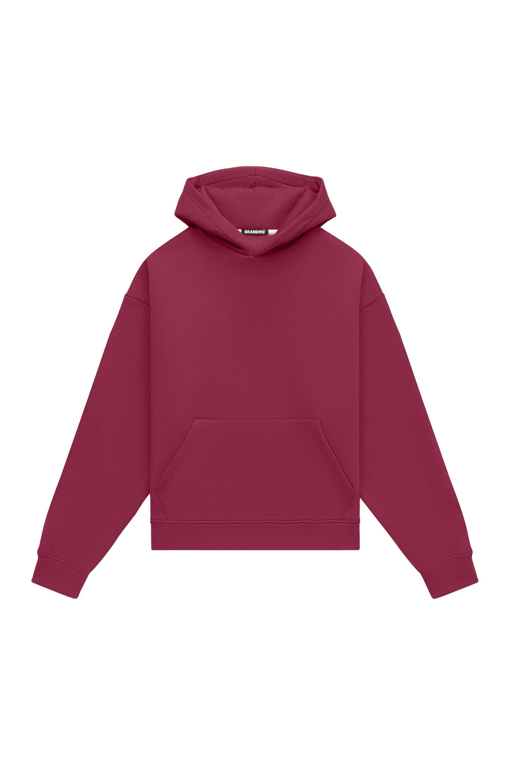 Oversize hoodie Light Brushed Bordeaux in certified fabric made in Poland