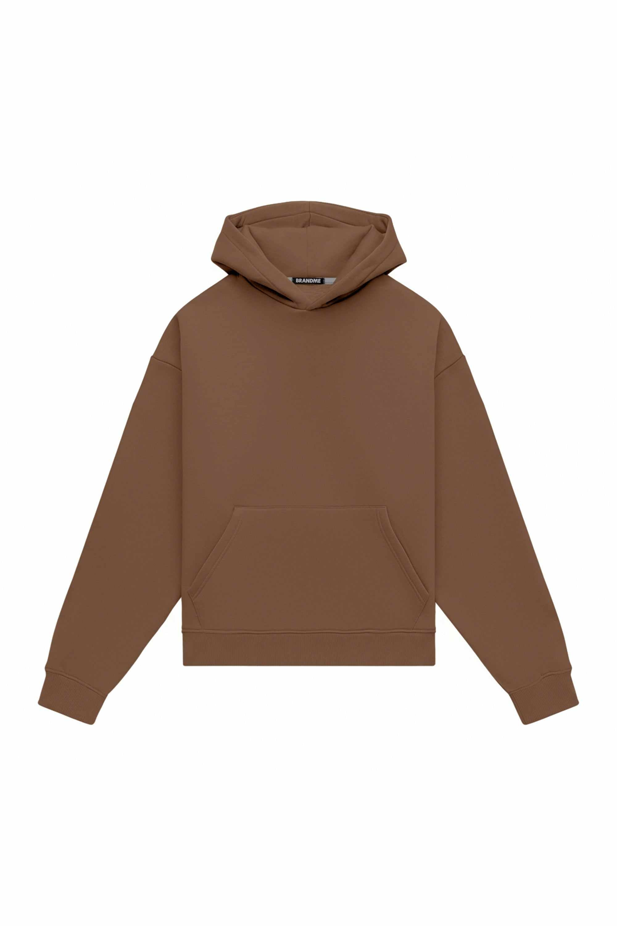 Oversize hoodie in light brushed brown color made in Poland, ideal for screen printing and embroidery