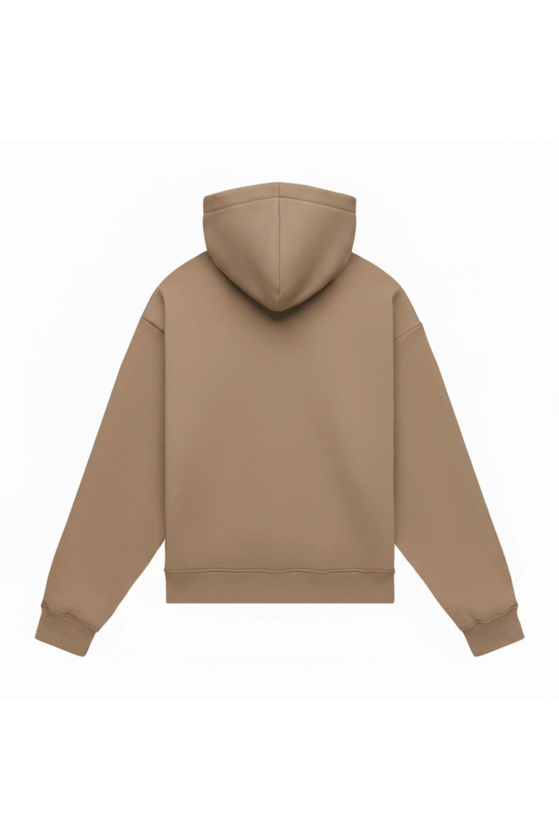 Bluza z kapturem oversize LIGHT BRUSHED CAPPUCCINO z Polski, certyfikowana dzianina idealna pod nadruk