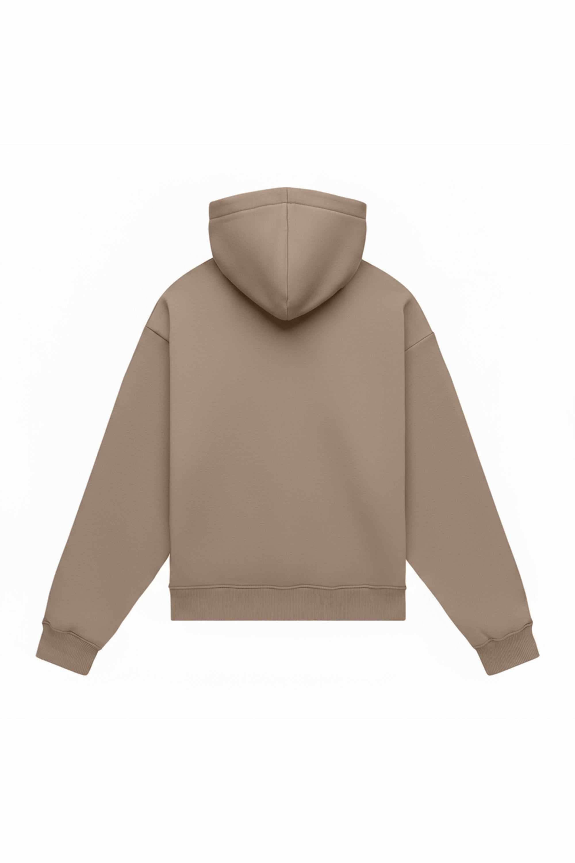 Bluza z kapturem oversize LIGHT BRUSHED COOL STONE wyprodukowana w Polsce, idealna pod nadruk, certyfikowana dzianina