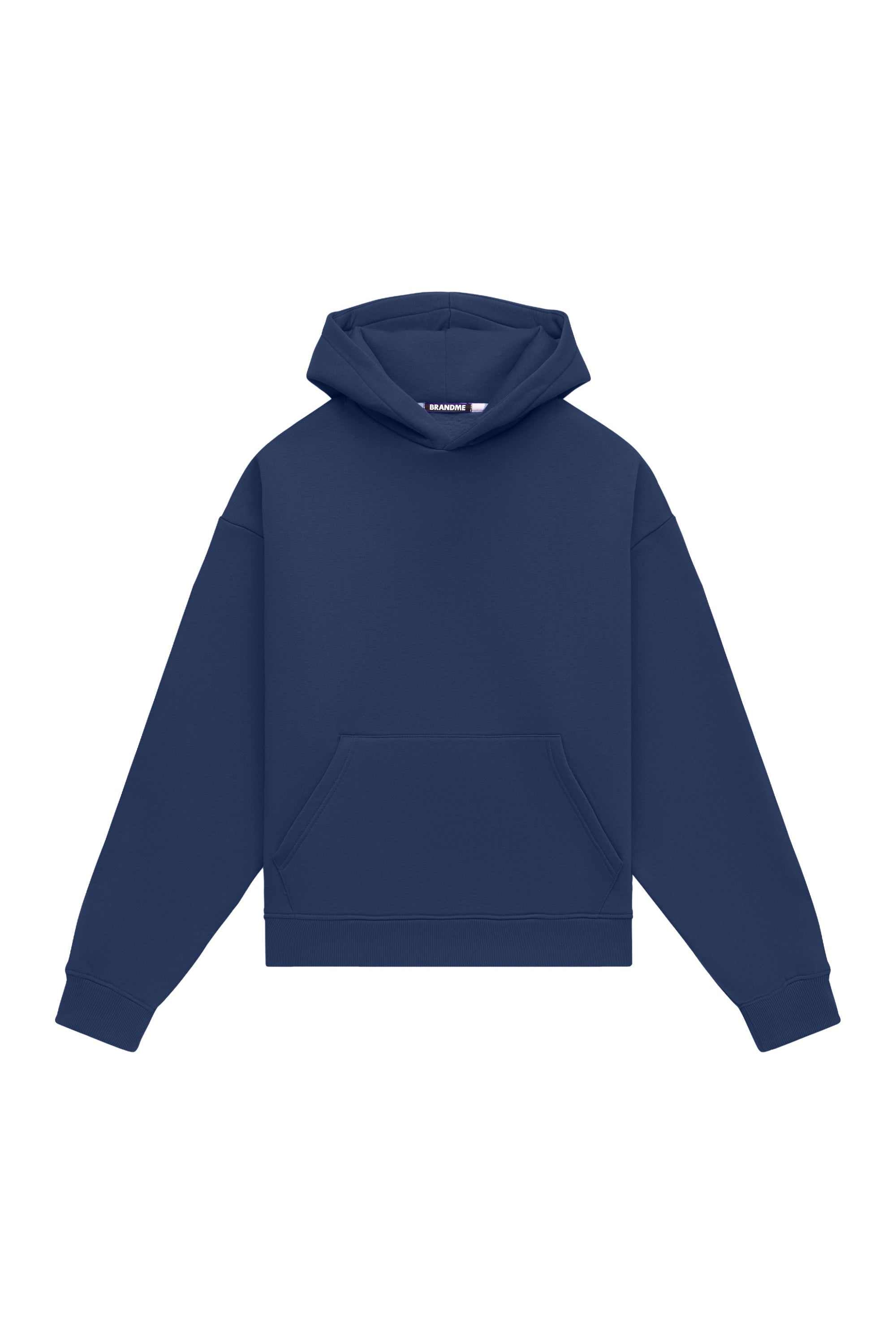 Oversize hoodie in light brushed denim, certified quality fabric, ideal for printing, made in Poland