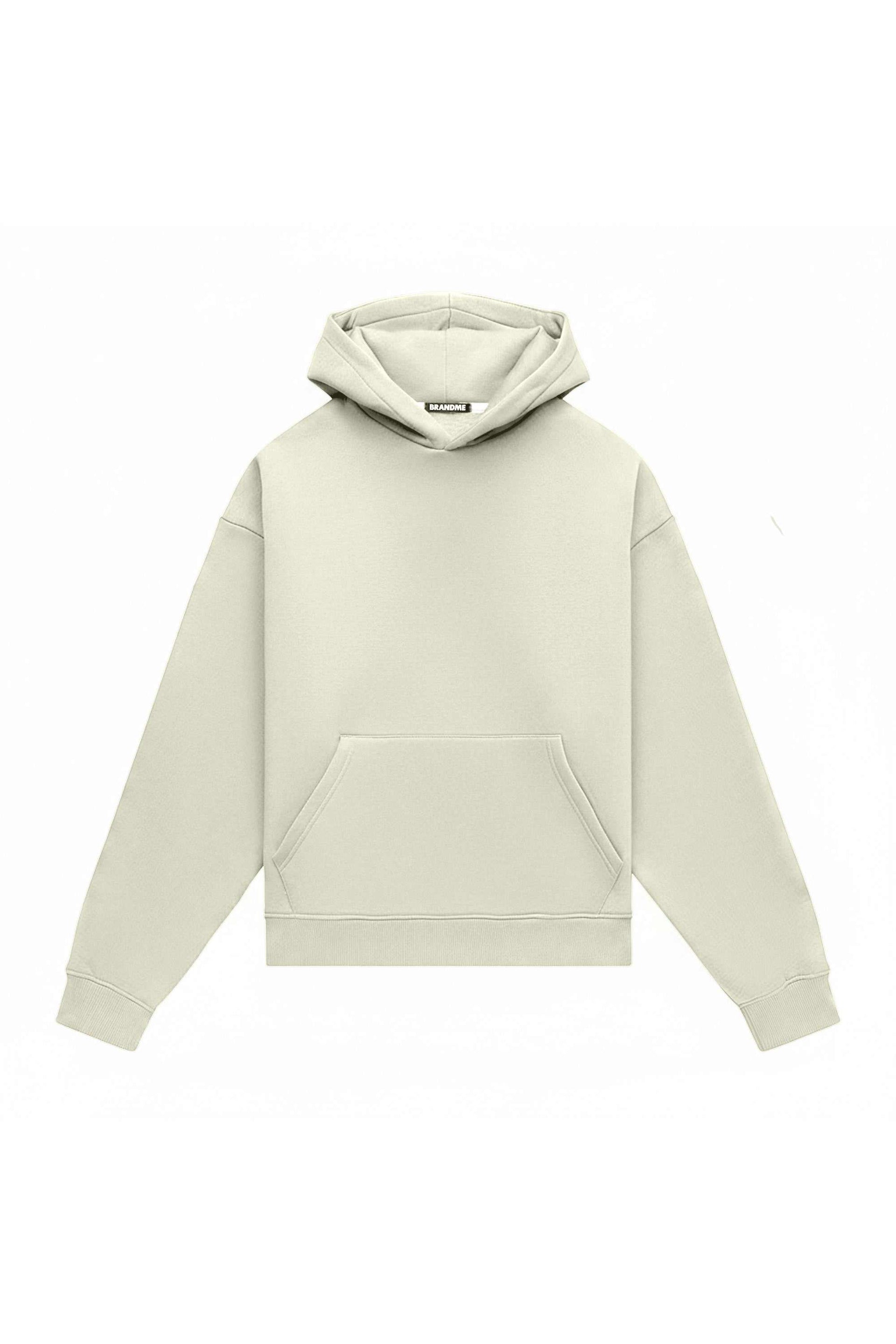 Oversize hoodie light brushed ecru with quality certified fabric ideal for printing