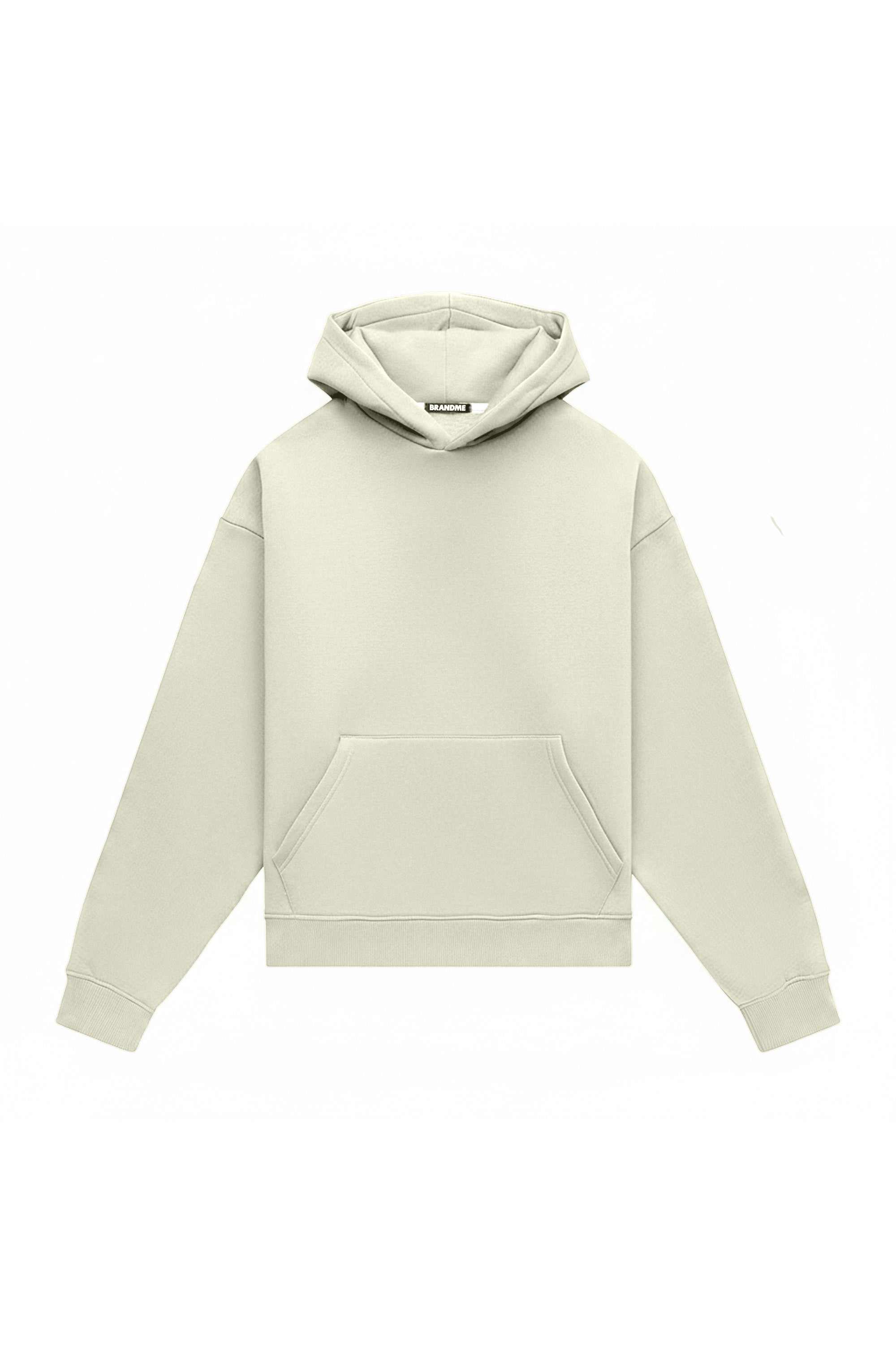 Hoodie oversize light brushed ecru with quality certified fabric, ideal for printing, made in Poland