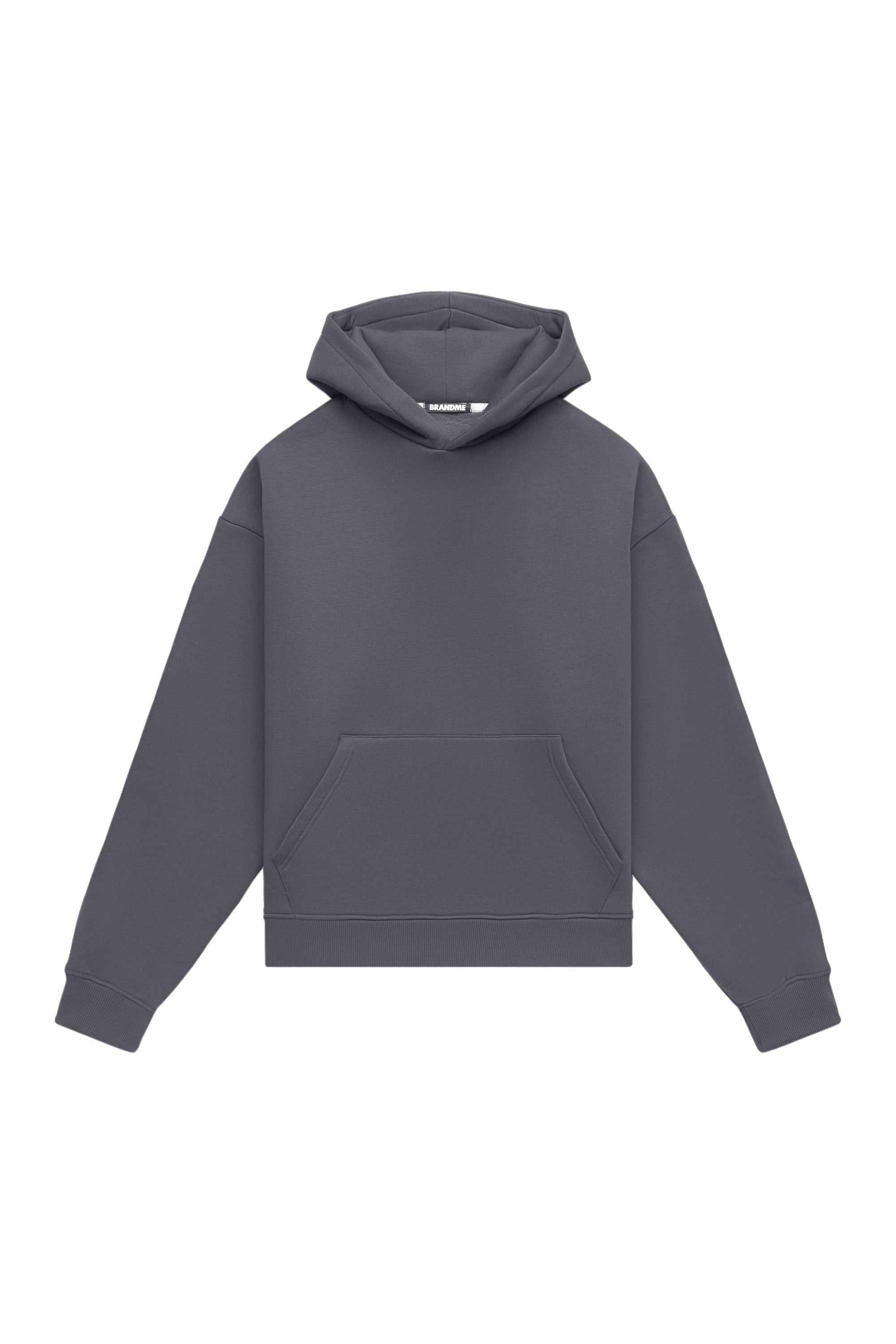 Bluza z kapturem oversize light brushed graphite wyprodukowana w Polsce, idealna pod nadruk