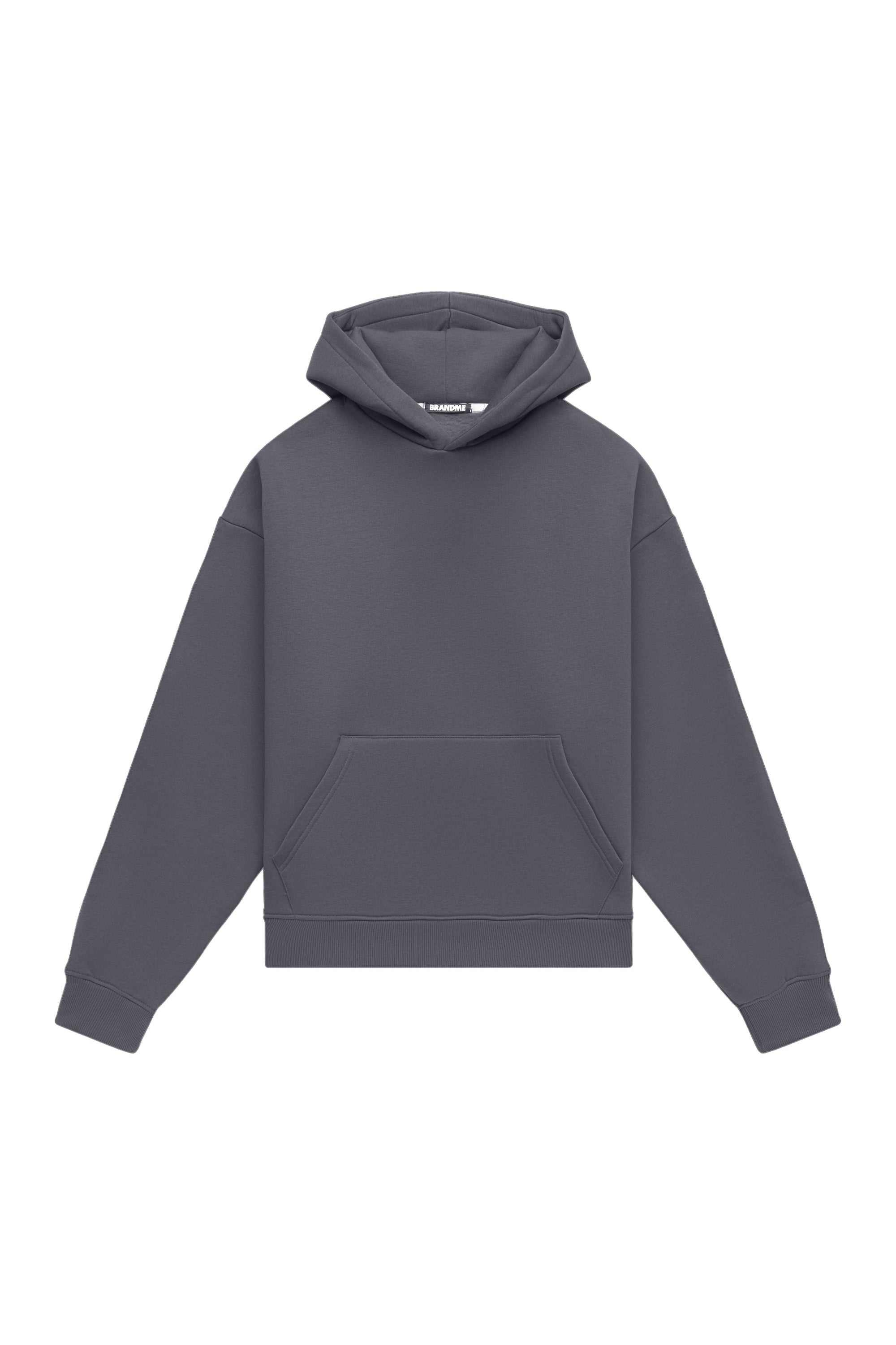 Bluza z kapturem oversize light brushed graphite wyprodukowana w Polsce, idealna pod nadruk