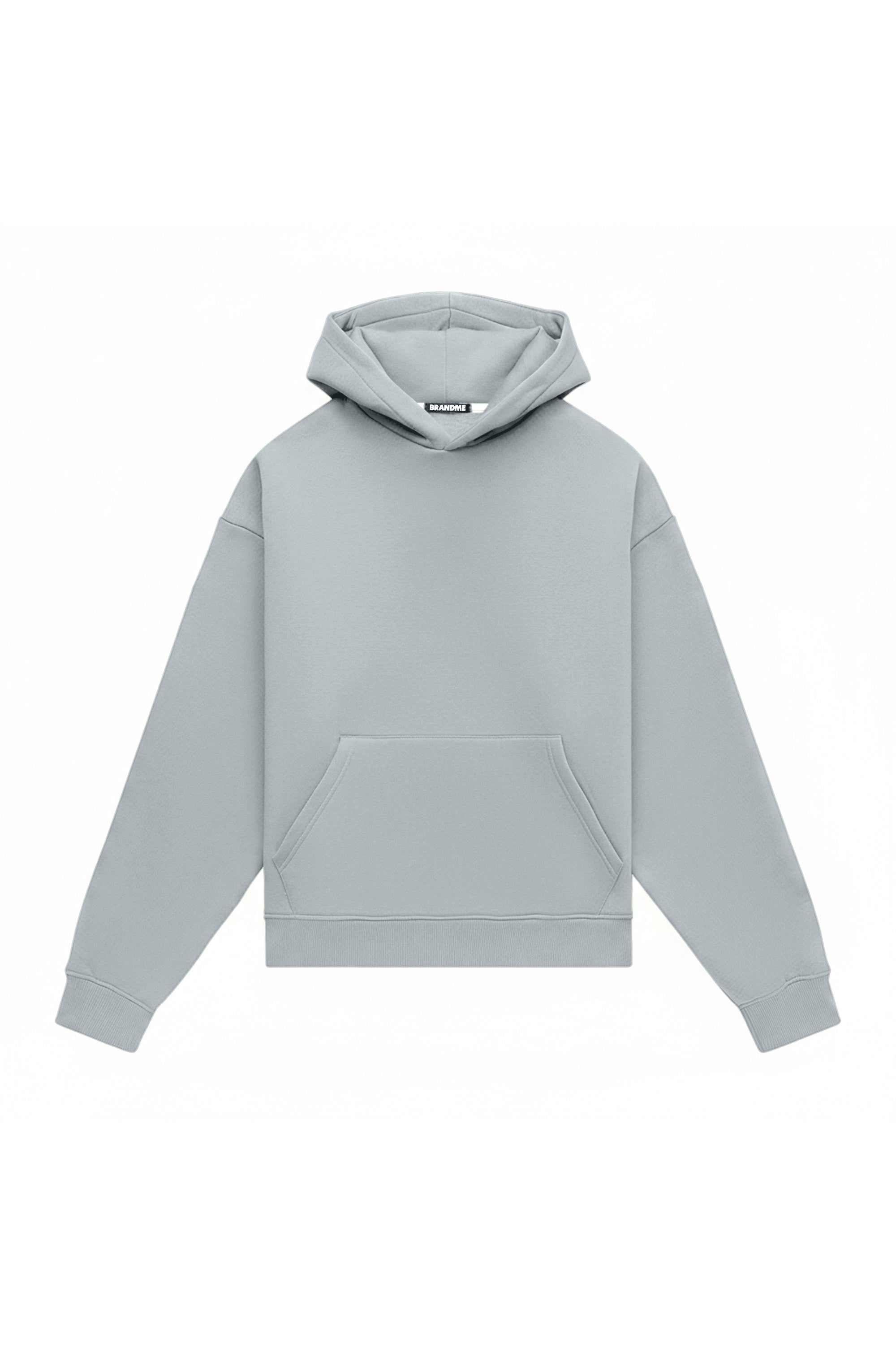 Hoodie oversize light brushed gray made in Poland with certified fabric ideal for printing