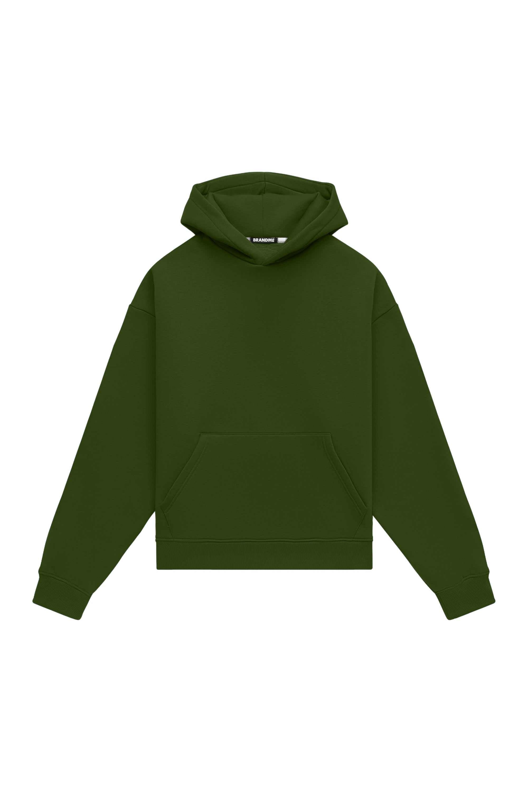 Hoodie oversize light brushed green with hood, made in Poland, certified quality fabric ideal for printing and embroidery