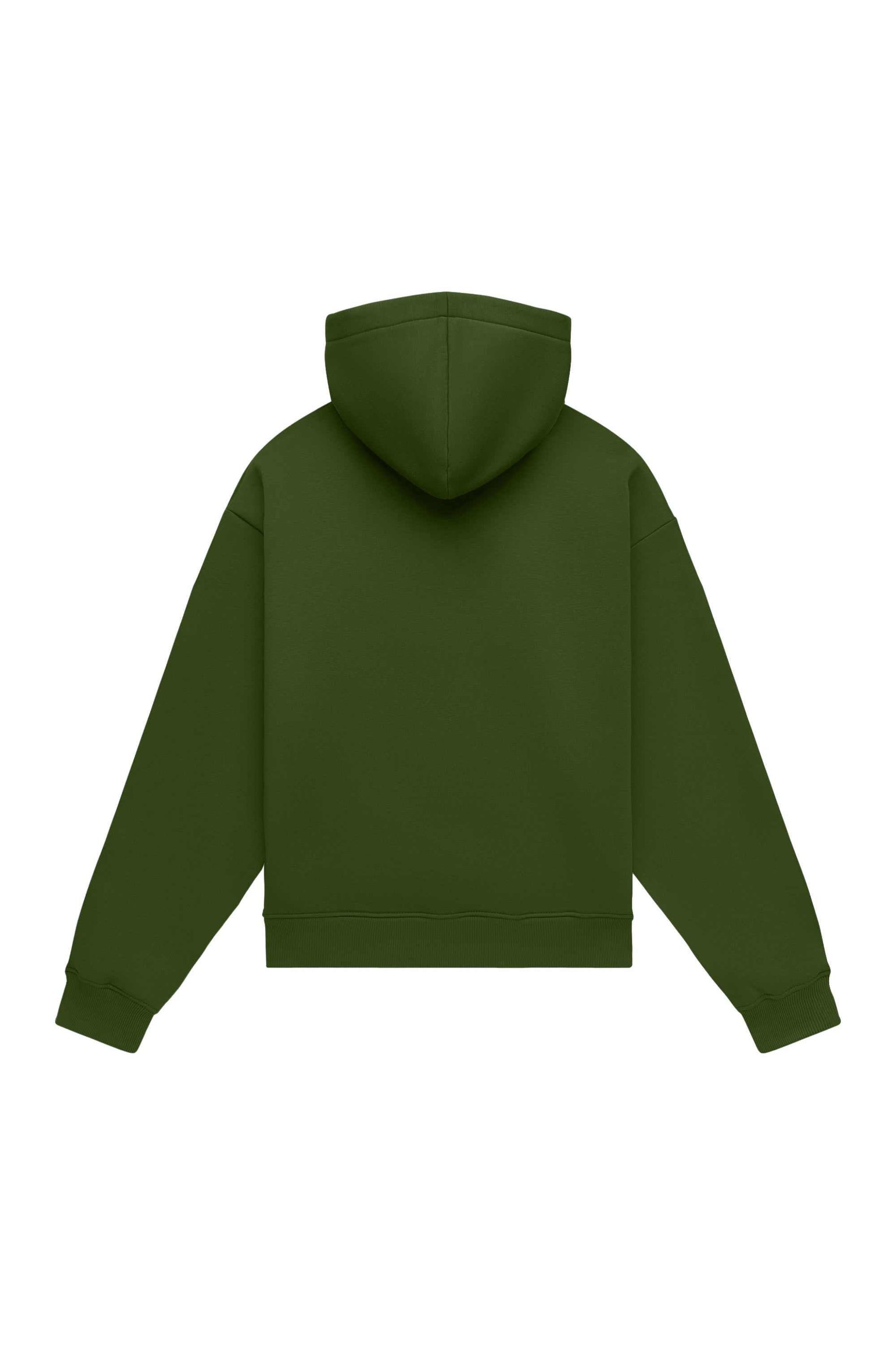 Oversize hoodie in light brushed green made in Poland with certified fabric